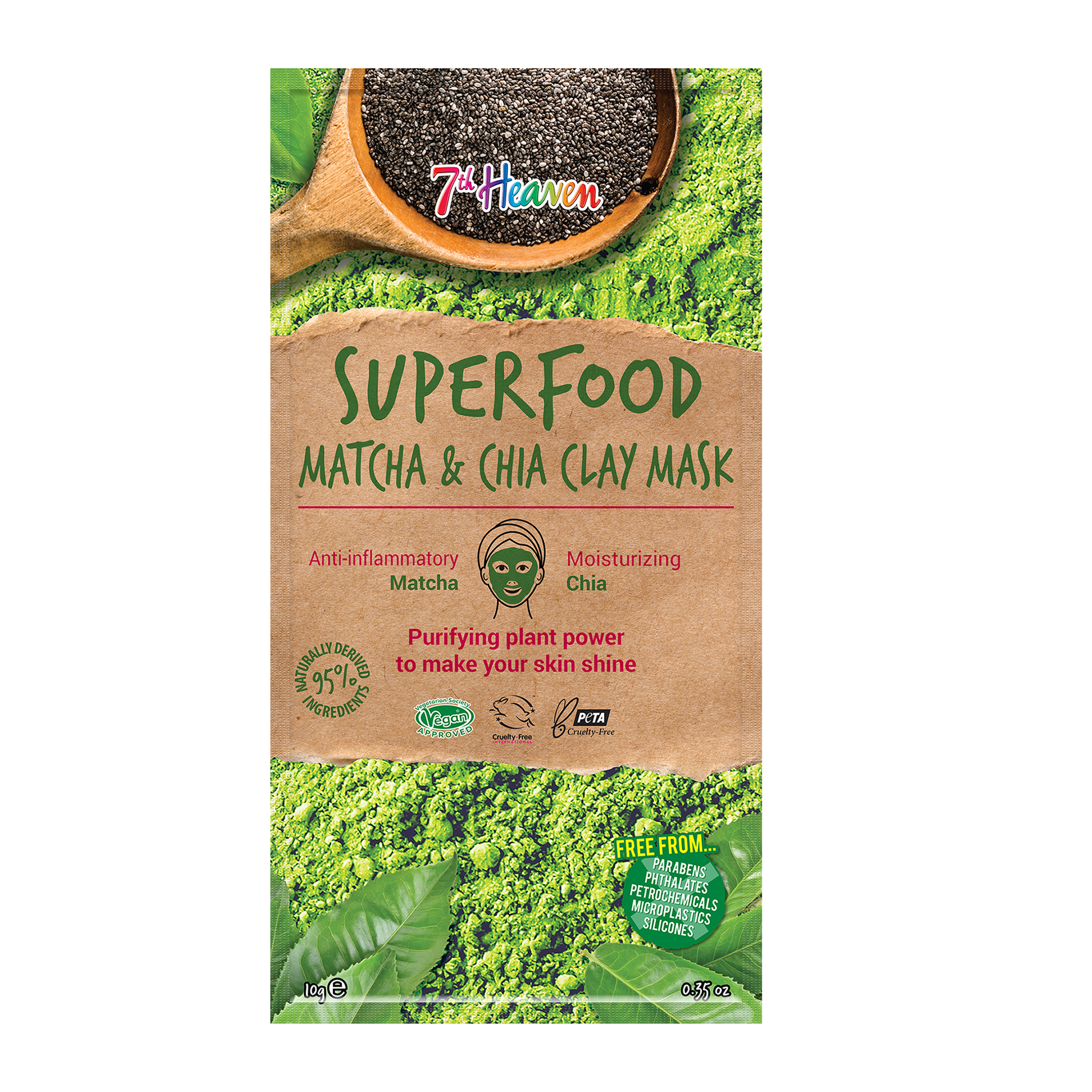 Jílová maska Superfood Matcha & Chia