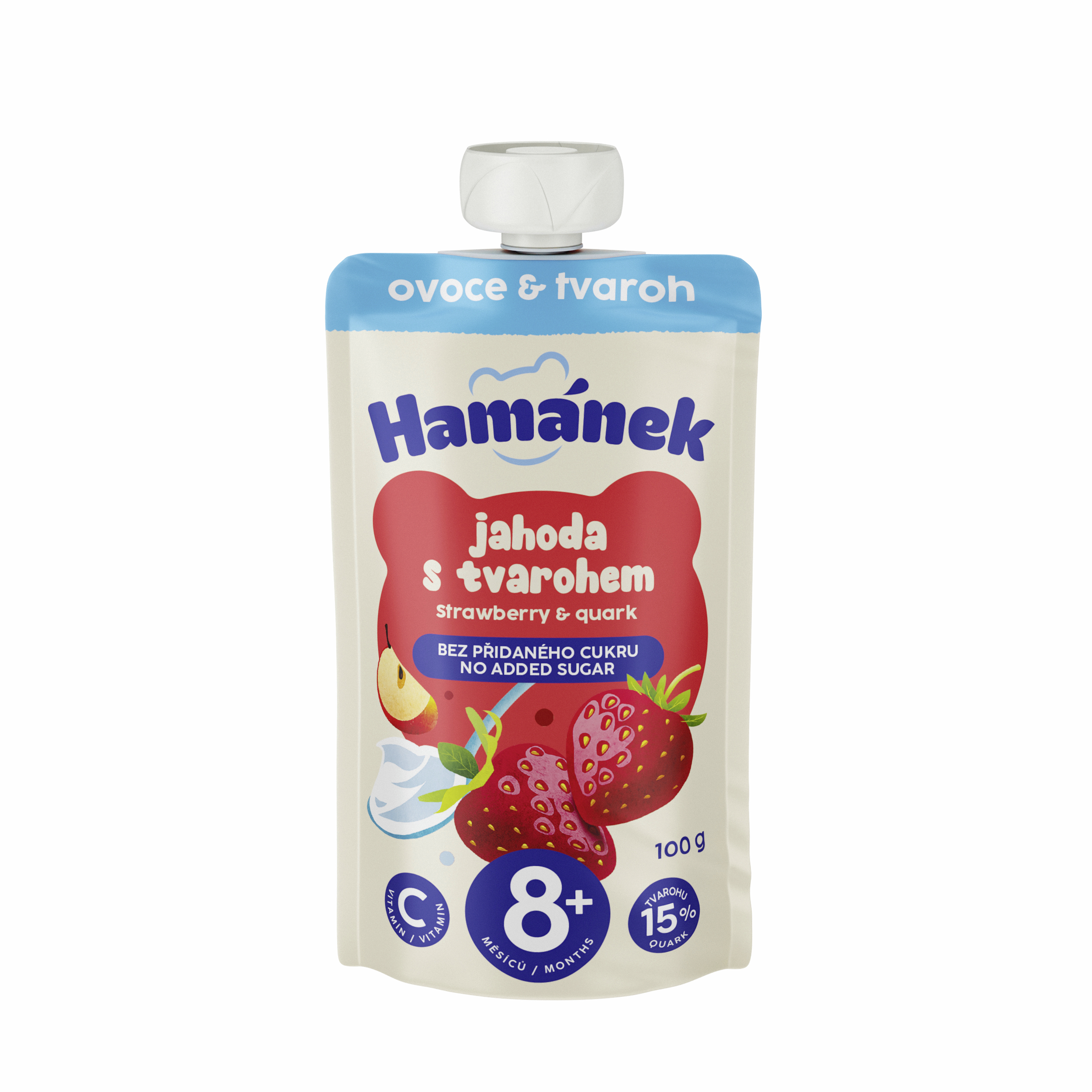 Ovocná kapsička jahoda & jablko s tvarohem