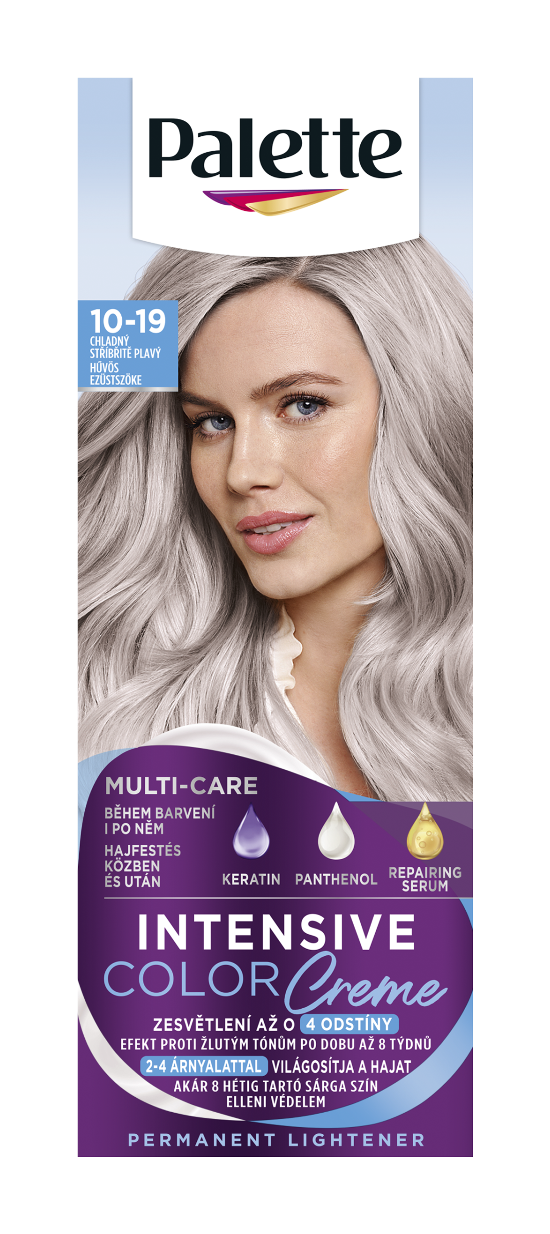 Barva na vlasy Intensive Color Creme 10-19 chladný stříbřitě plavý