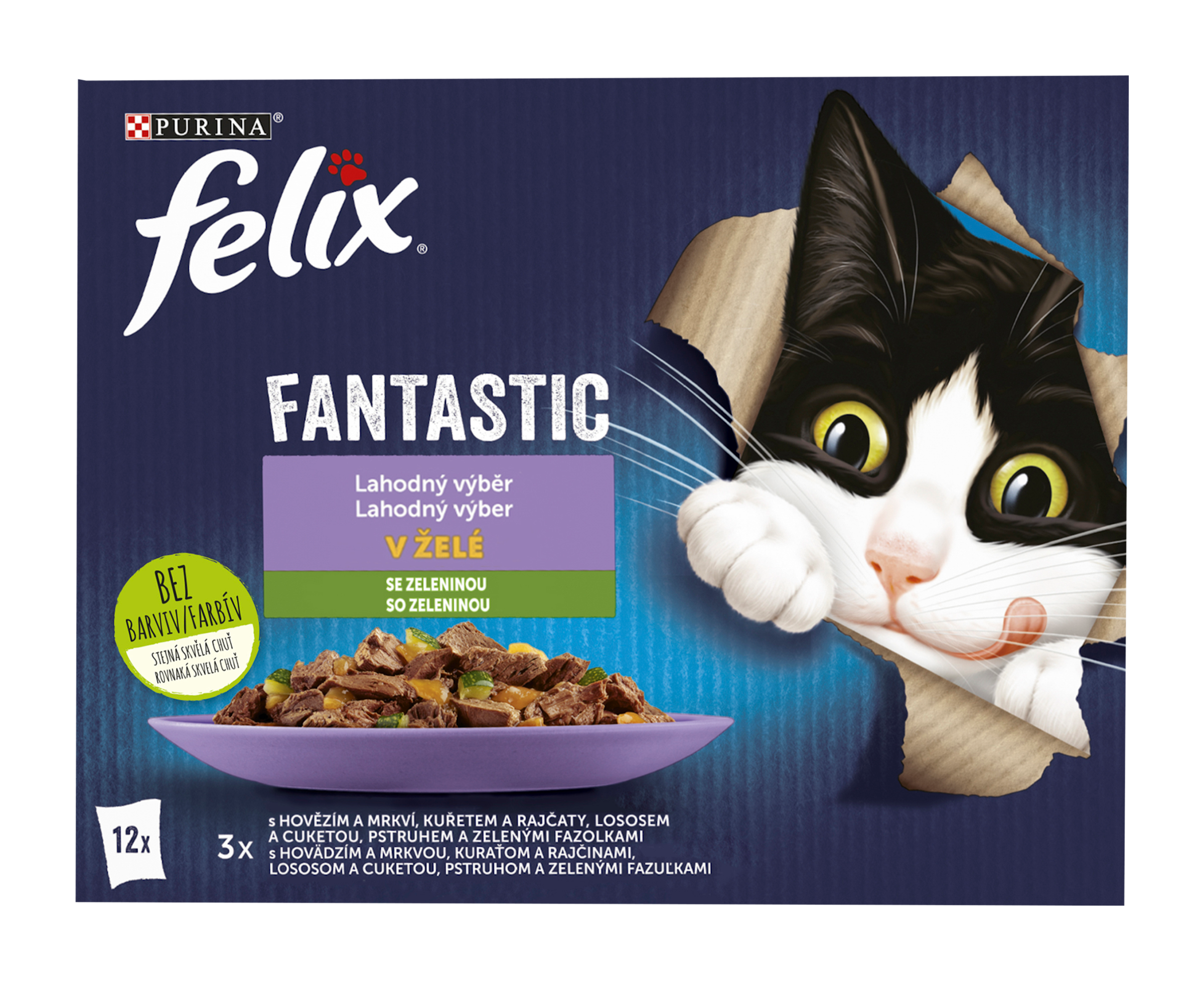 Kapsička pro kočky Fantastic výběr se zeleninou multipack 12x 85 g