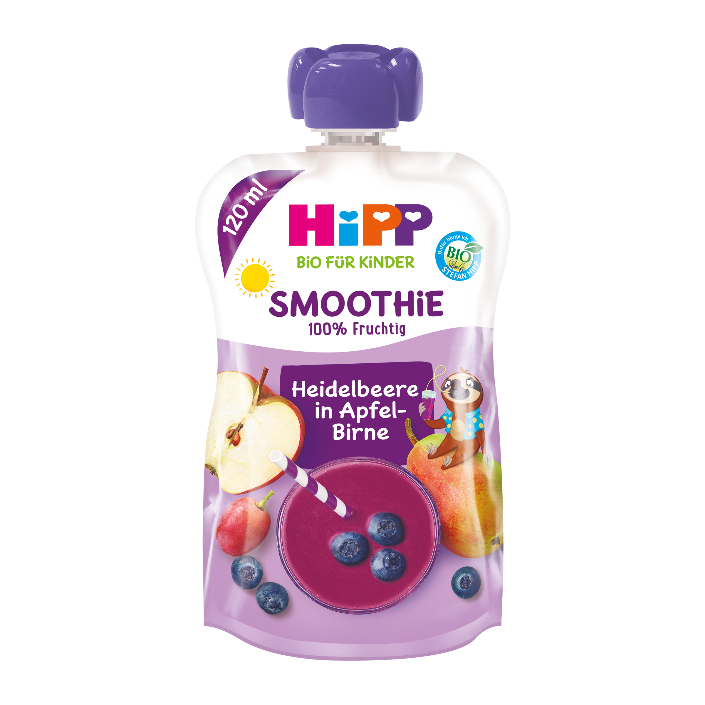 BIO smoothie jablka-hrušky-borůvky