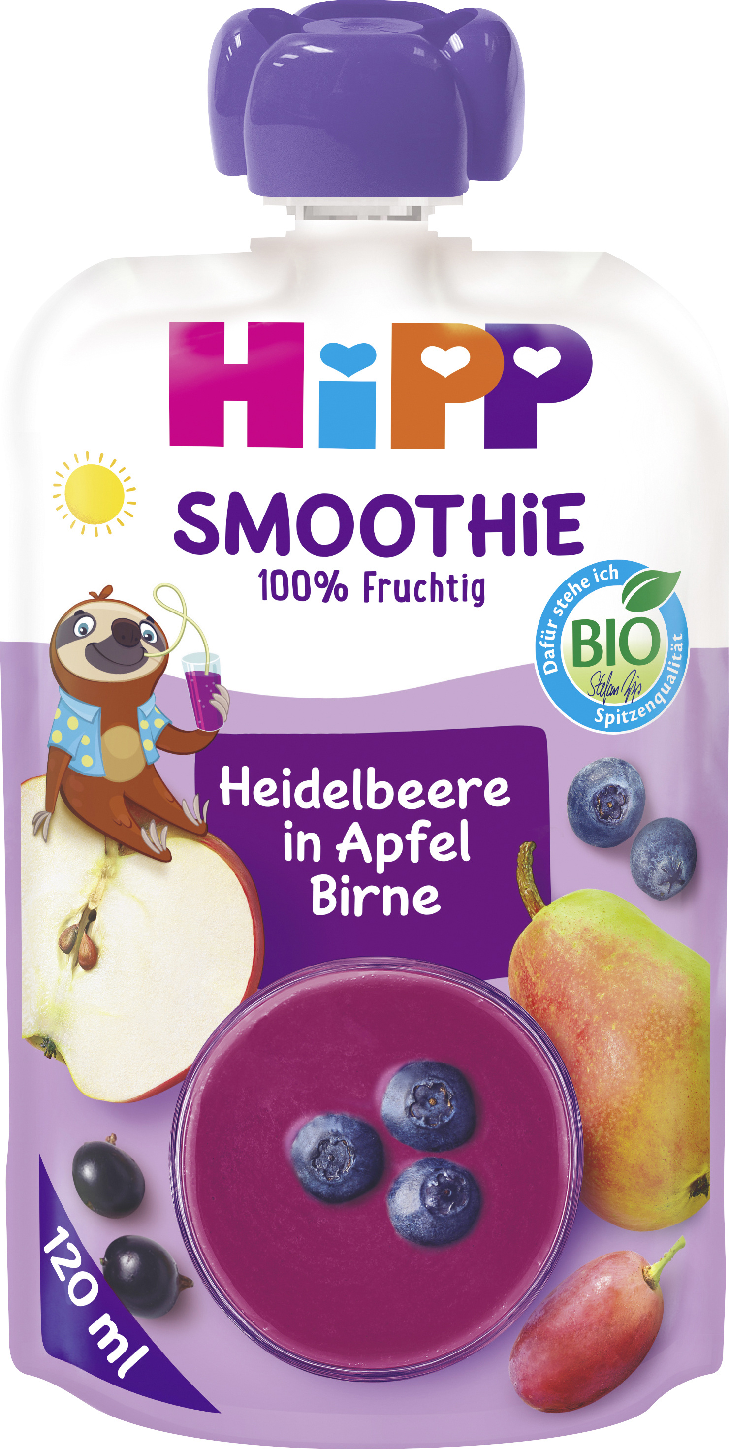HiPP BIO smoothie jablka-hrušky-borůvky 120 ml