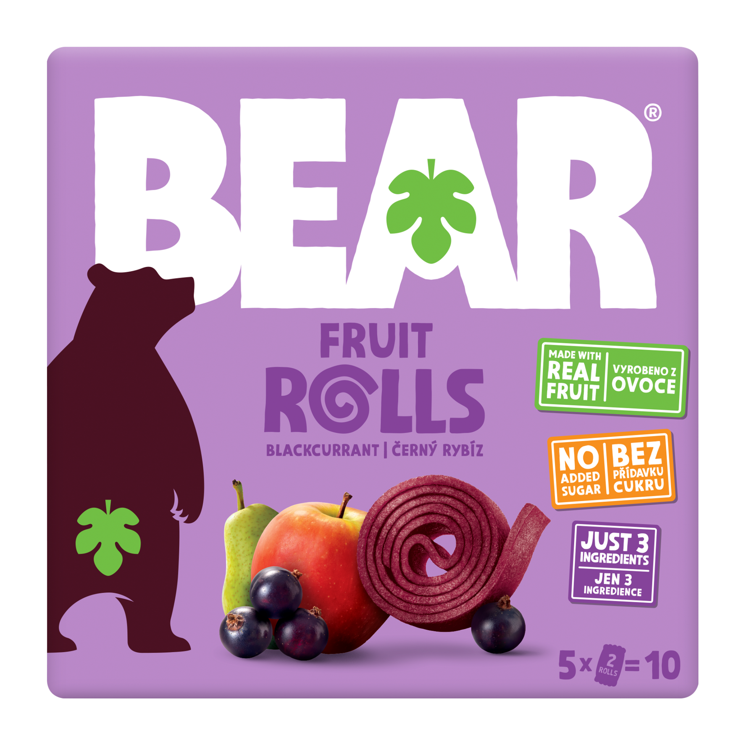 Bear Fruit Rolls černý rybíz ovocné rolované plátky 5x 20 g 100 g