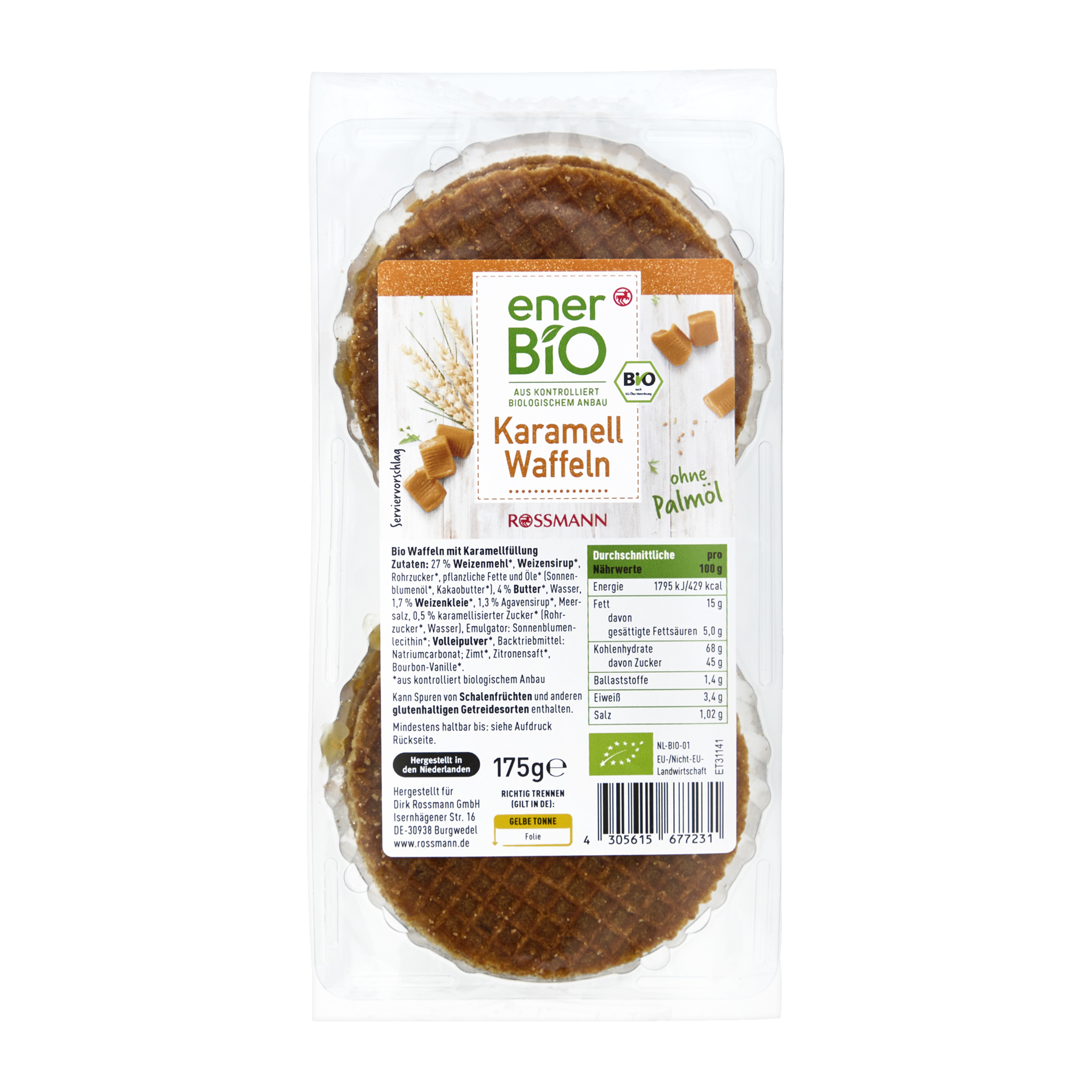BIO karamelové vafle