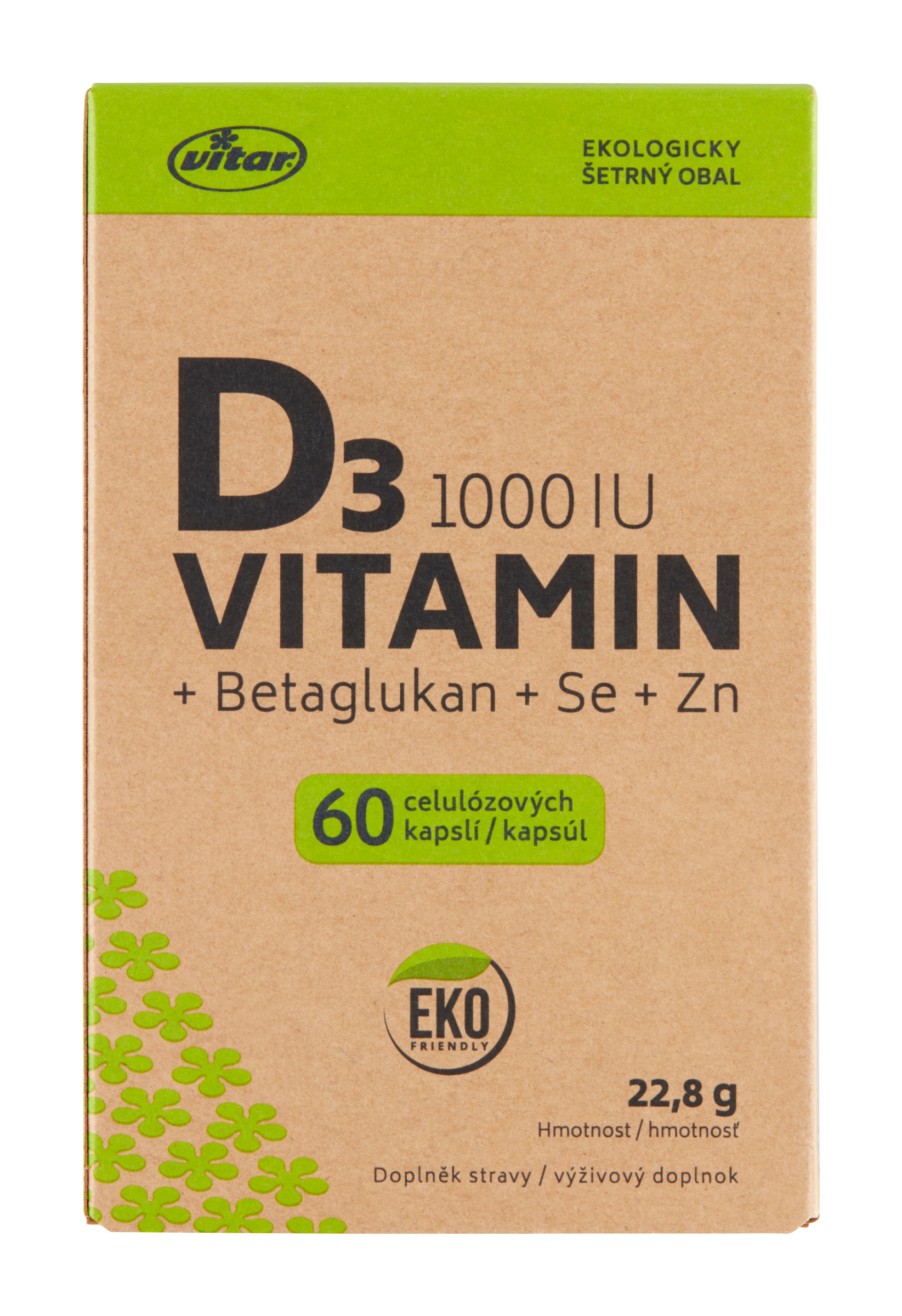 Vitamin D3 + betaglukan + selen + zinek kapsle, doplněk stravy