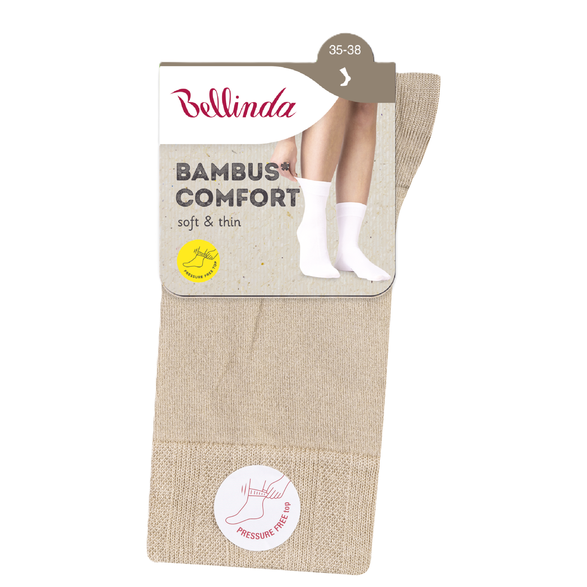 Bellinda Dámské ponožky Bambus Comfort, béžové 35/38