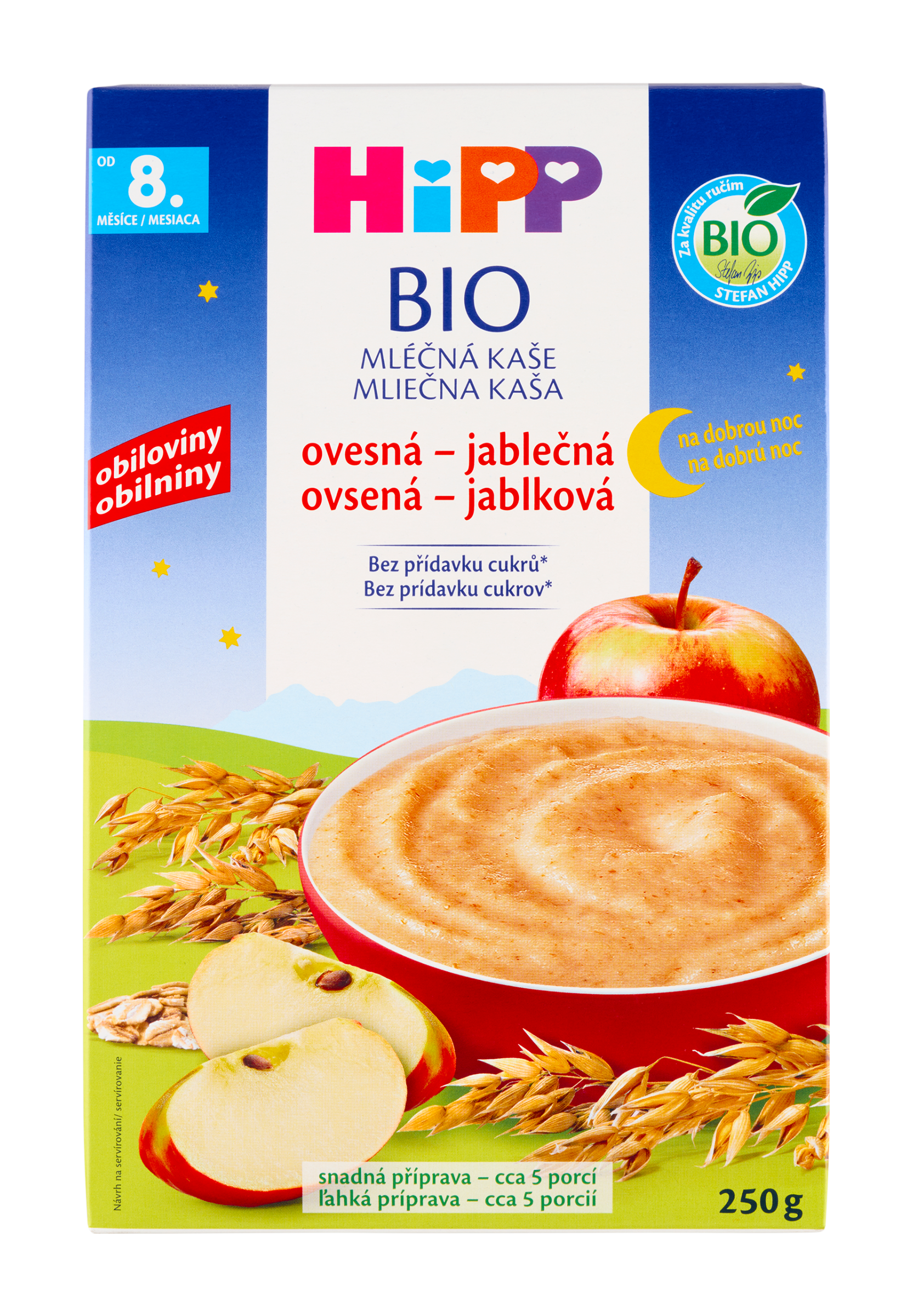 HiPP BIO Mléčná ovesná kaše na dobrou noc jablečná  250 g