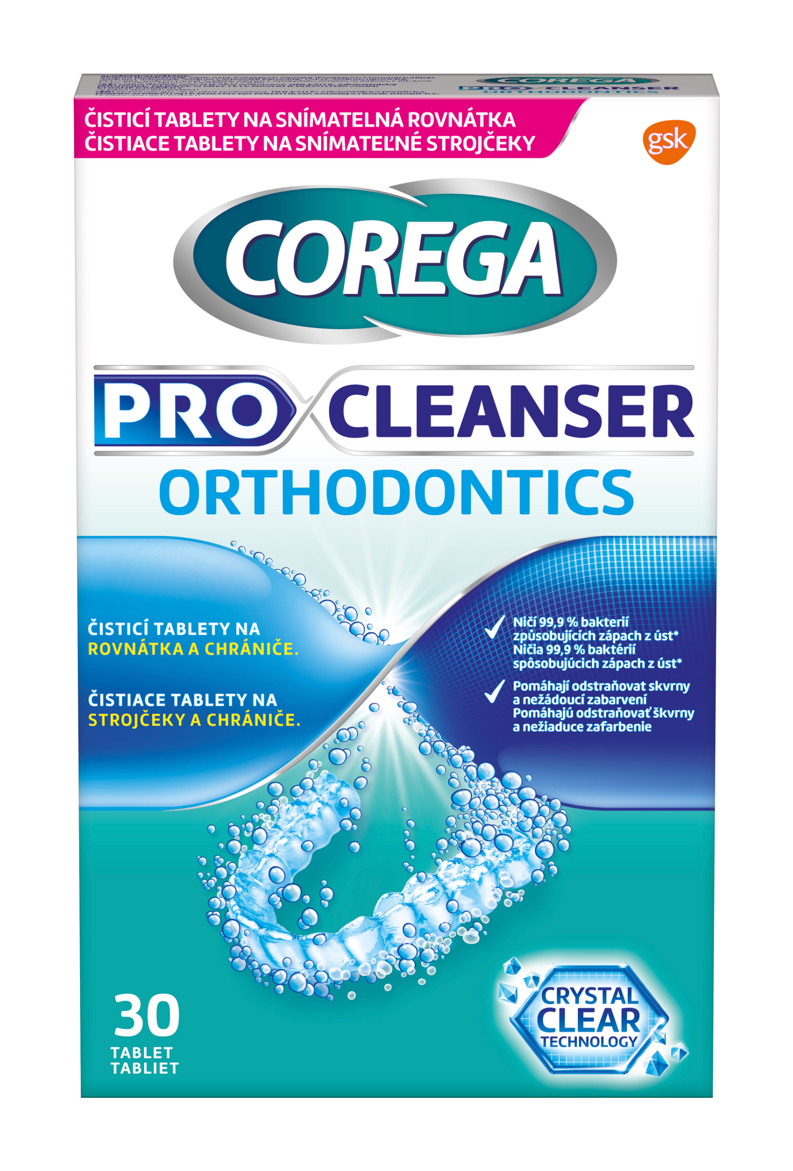 Čistící tablety na rovnátka a chrániče Pro Cleanser Orthodontics