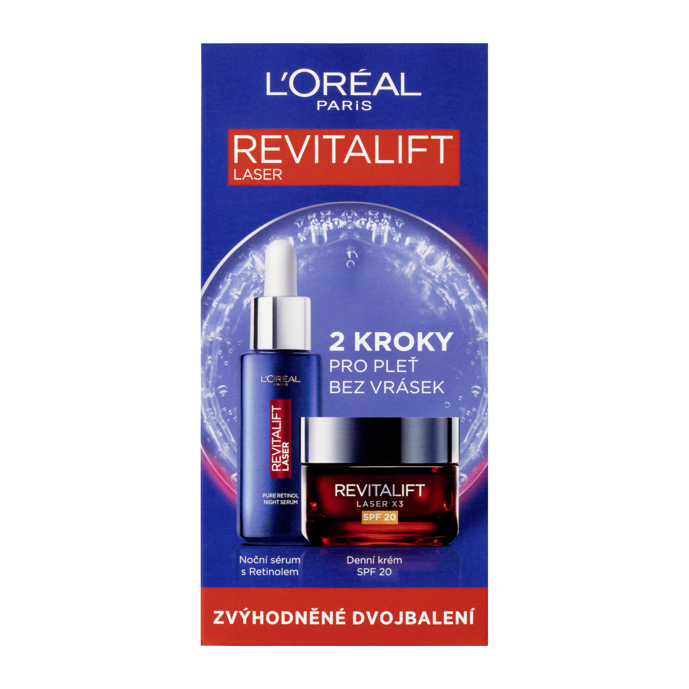 Denní krém a noční sérum Revitalift Laser duopack