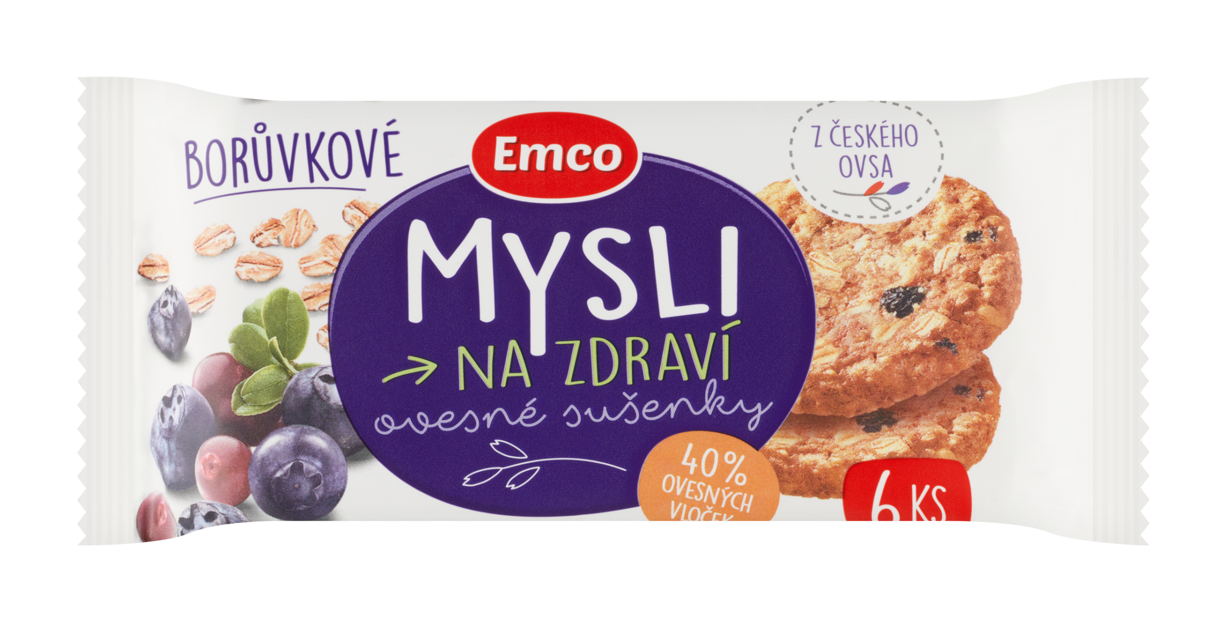 Ovesné sušenky Mysli na zdraví borůvkové 