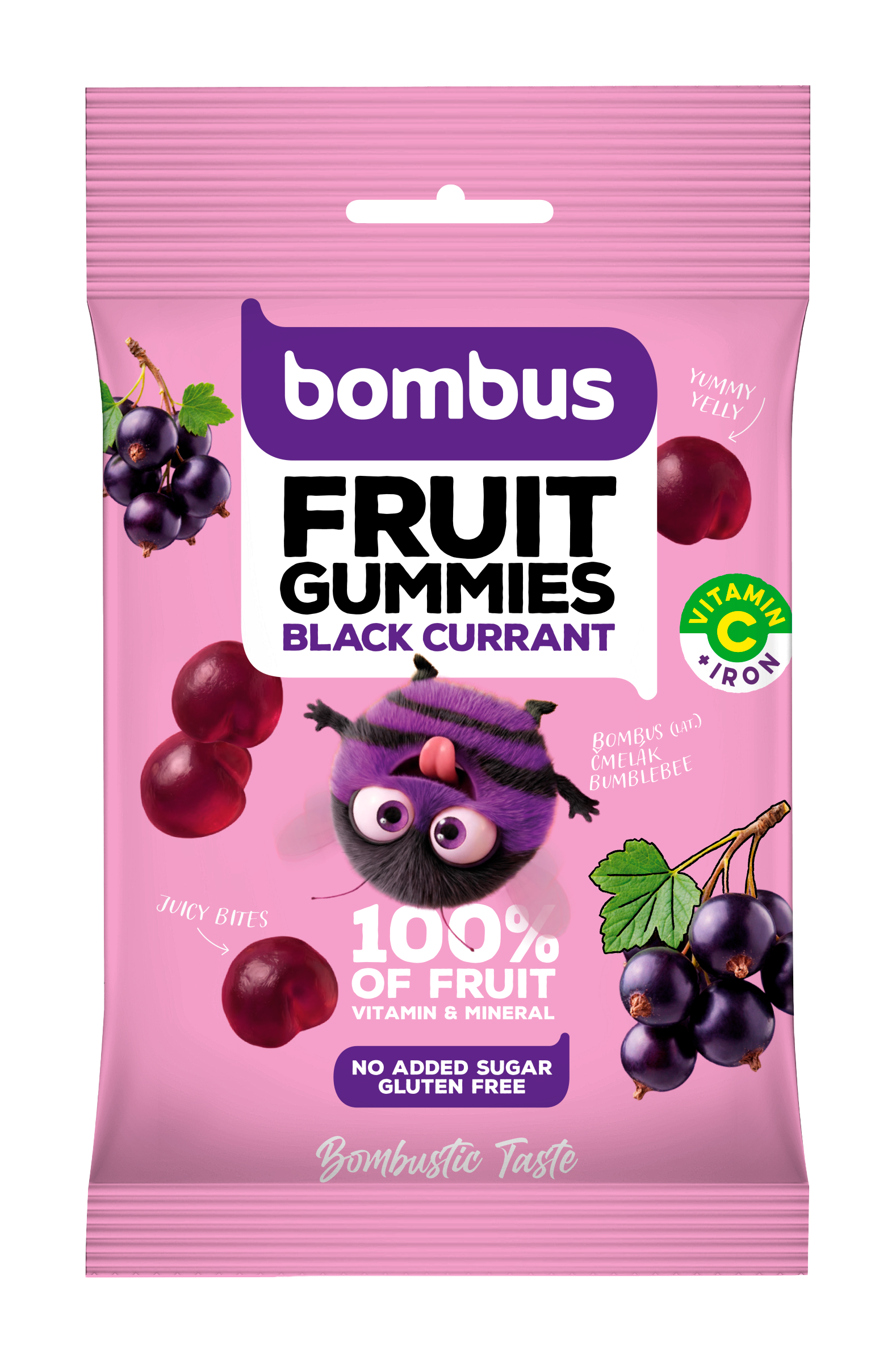 Bombus Ovocné kousky Fruit Gummies černý rybíz 35 g