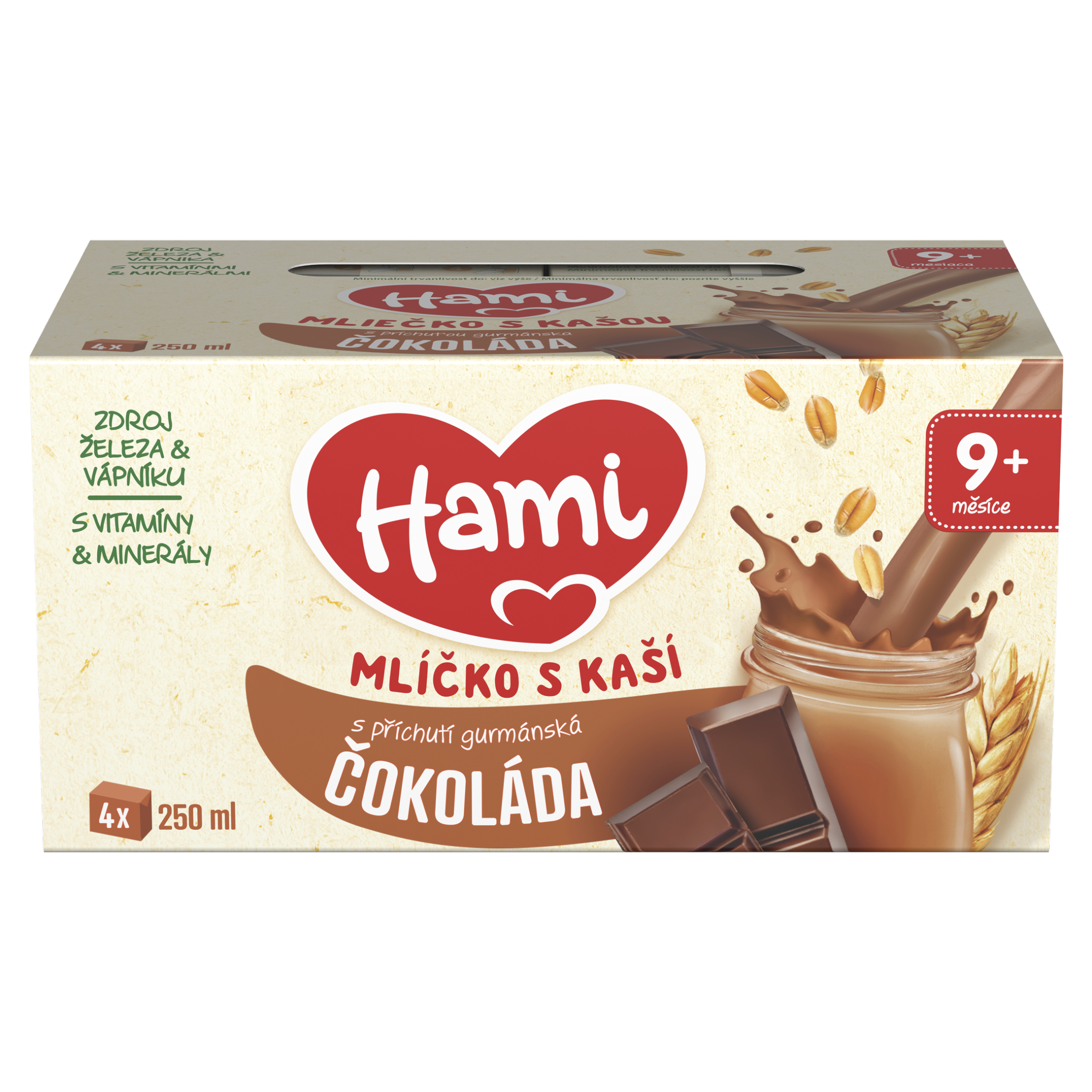 Mlíčko s kaší s příchutí gurmánské čokolády 4 x 250 ml