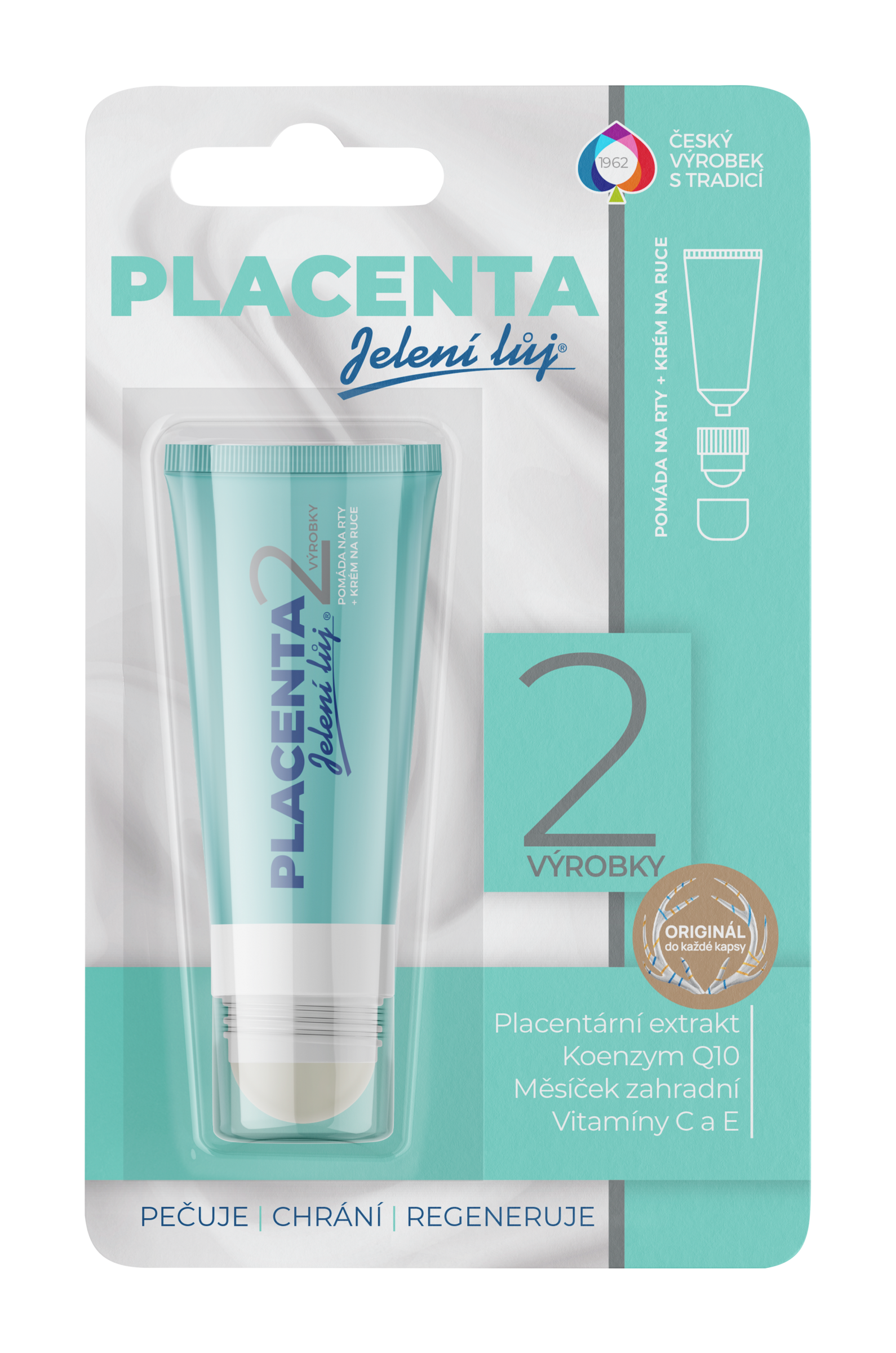 Regina Pomáda na rty + krém na ruce Jelení lůj Placenta 20 ml