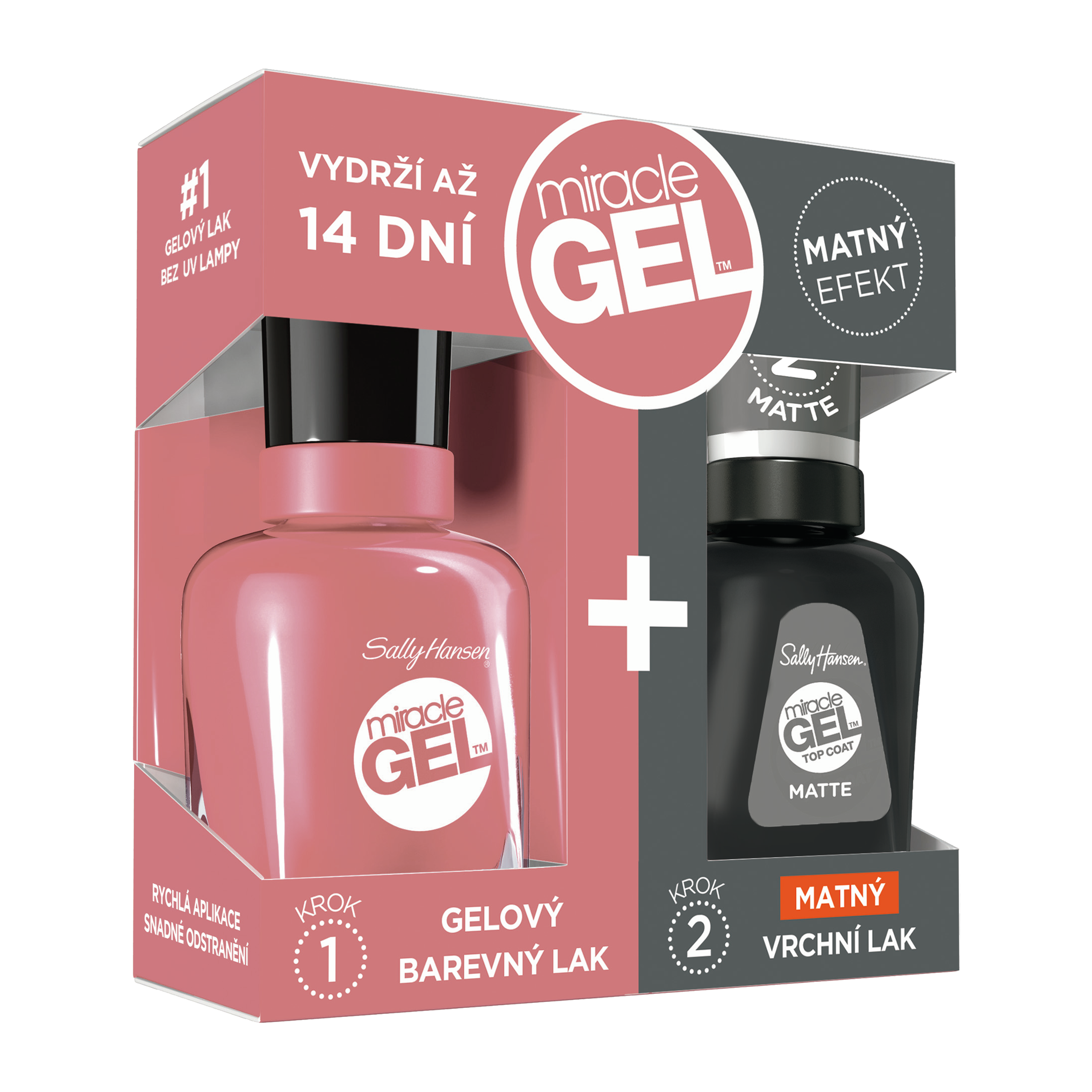 Lak na nehty Miracle Gel 44 + Miracle Gel Matte Top