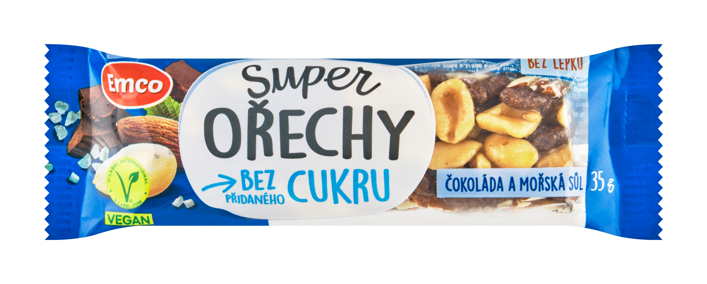 Tyčinka Super ořechy čokoláda a mořská sůl 