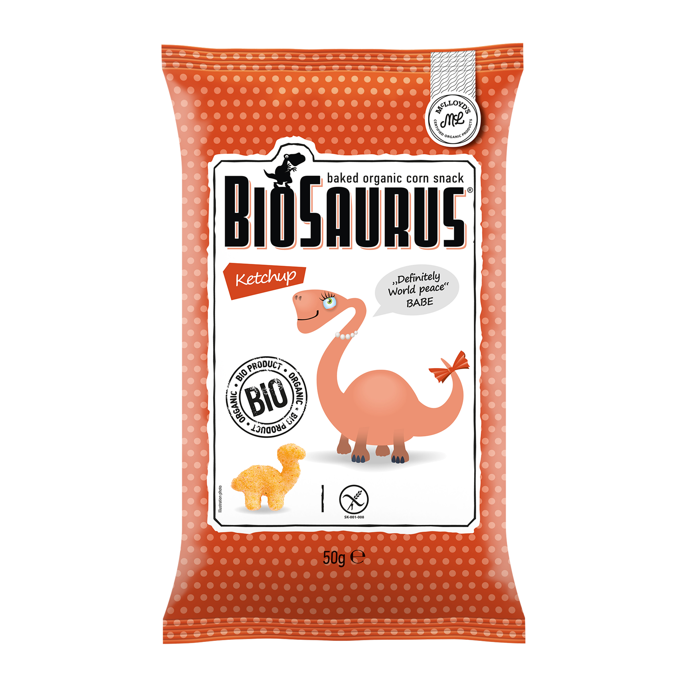 BIO křupky Biosaurus s kečupem