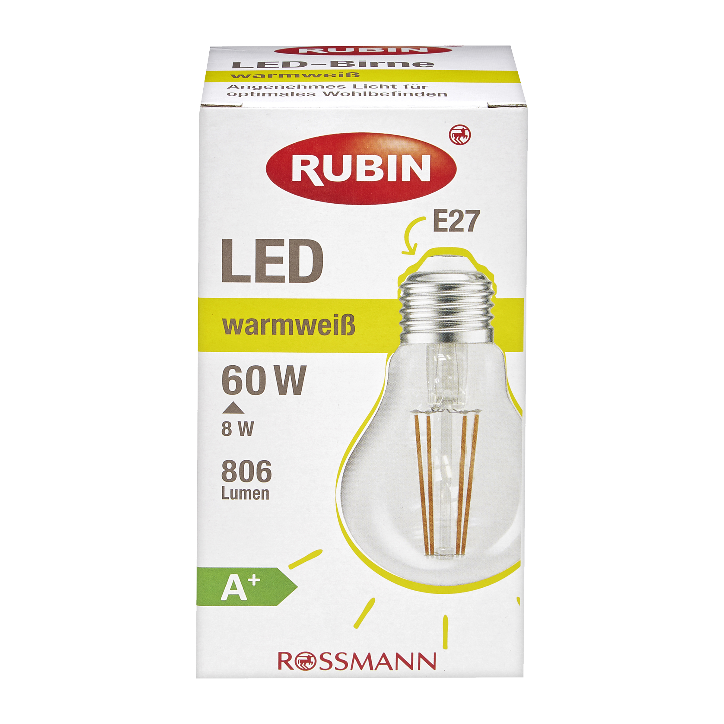 LED žárovka čirá E27 60W