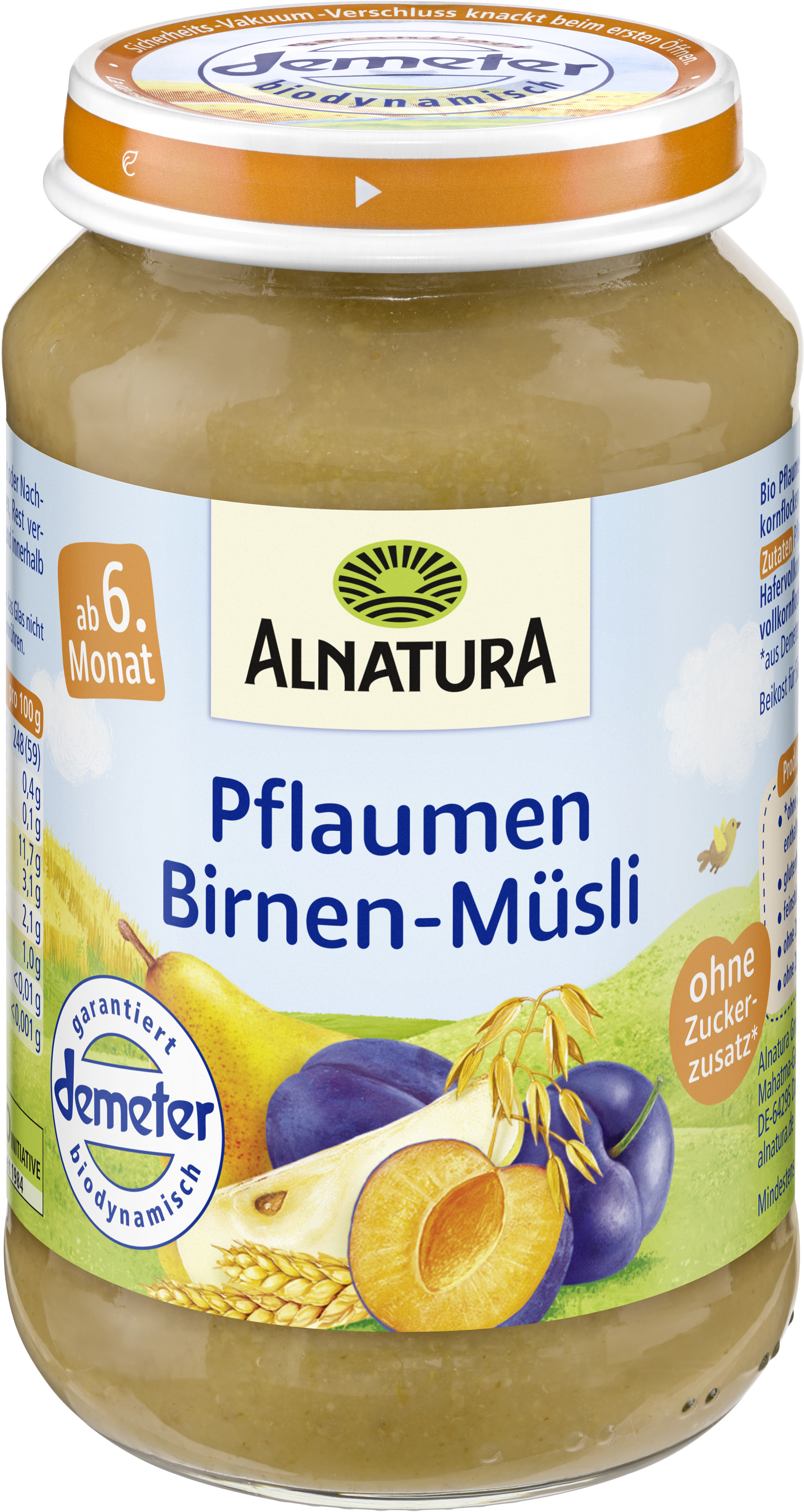 BIO Ovocný příkrm švestka, hruška a müsli