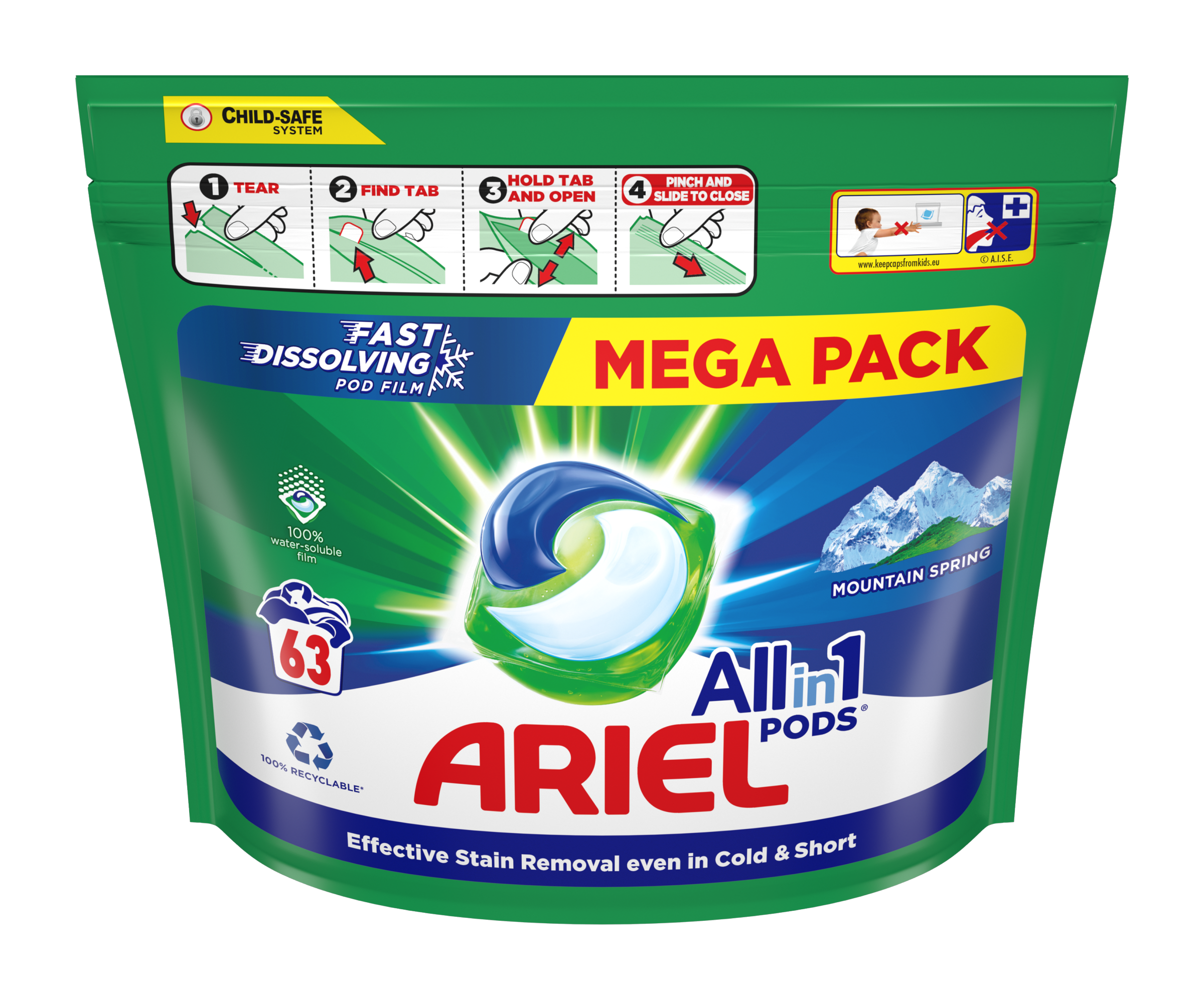 Prací kapsle Ariel All-in-1 PODS® Mountain Spring