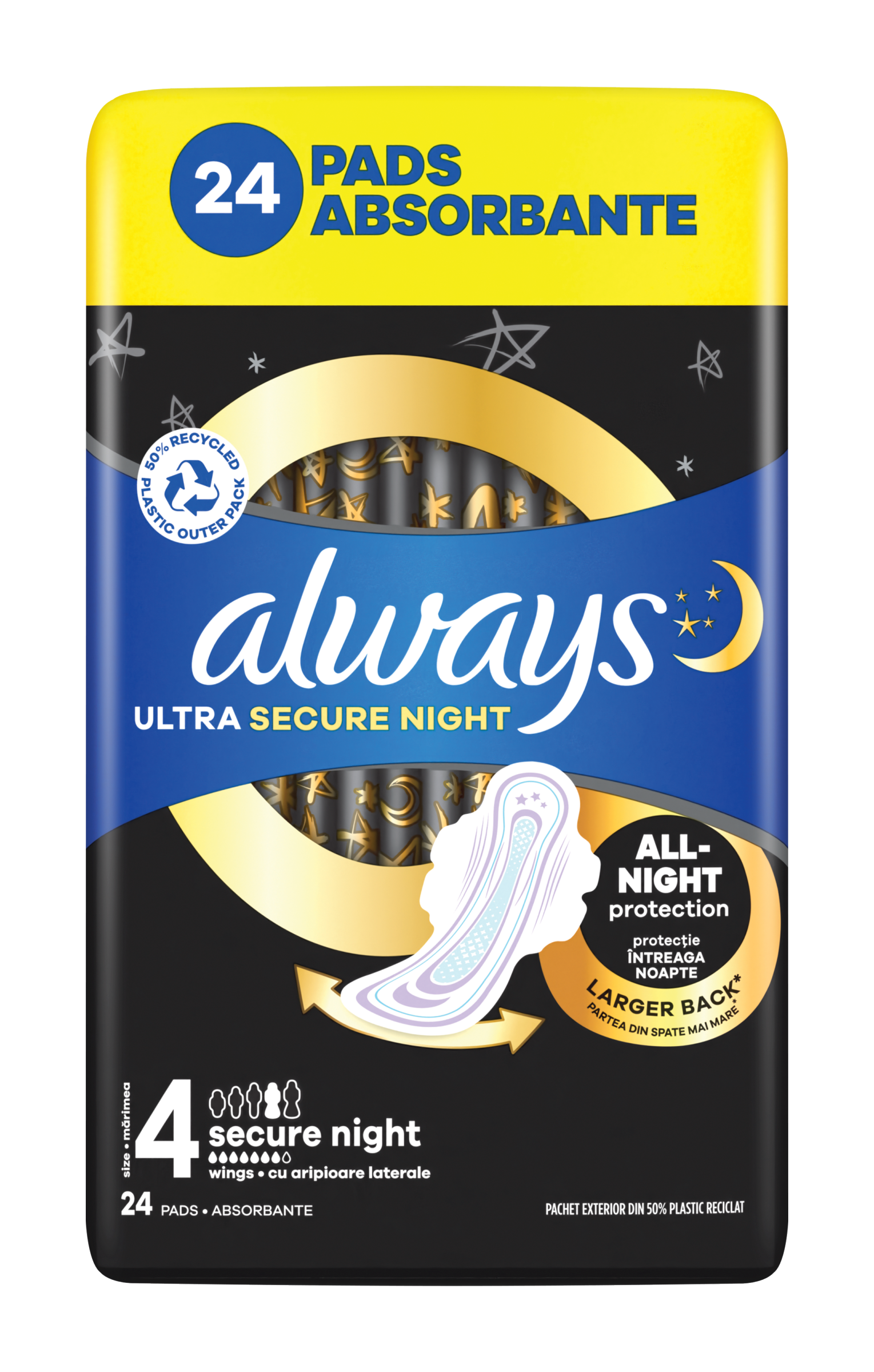 Hygienické vložky s křidélky Ultra Secure Night vel. 4