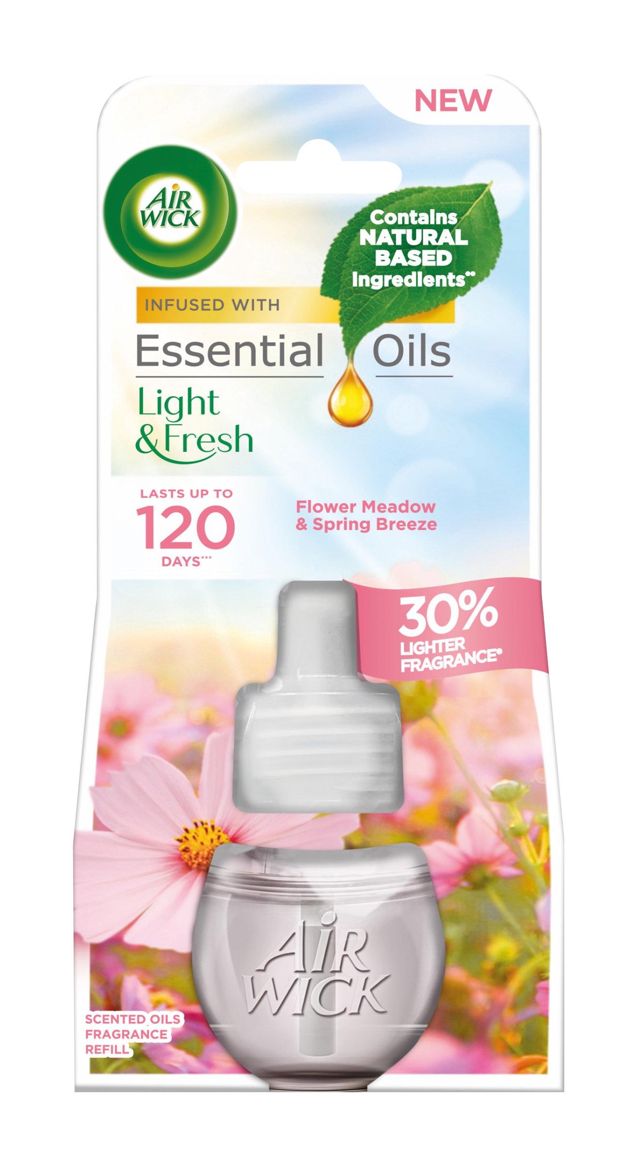 Tekutá náplň Essential Oils do elektrického osvěžovače vzduchu Rozkvetlá louka a jarní vánek