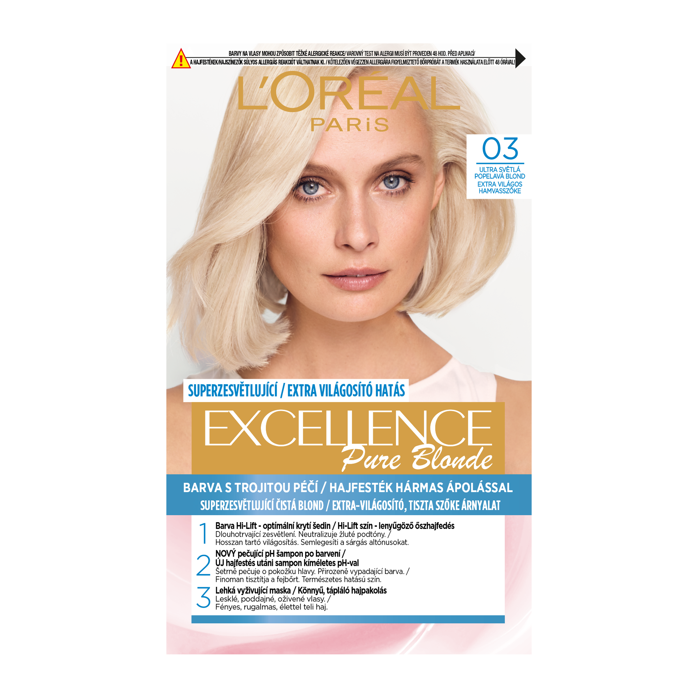 Barva na vlasy Excellence Pure Blonde 03 ultra světlá popelavá blond