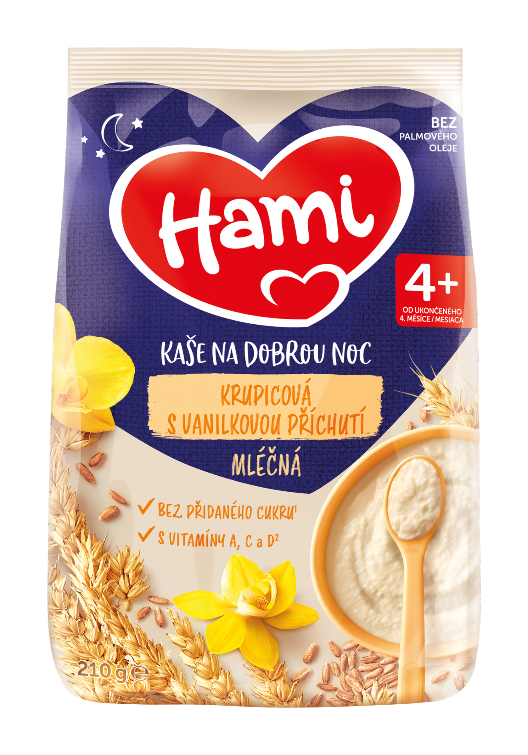 Hami Mléčná krupicová kaše na dobrou noc s vanilkovou příchutí 210 g