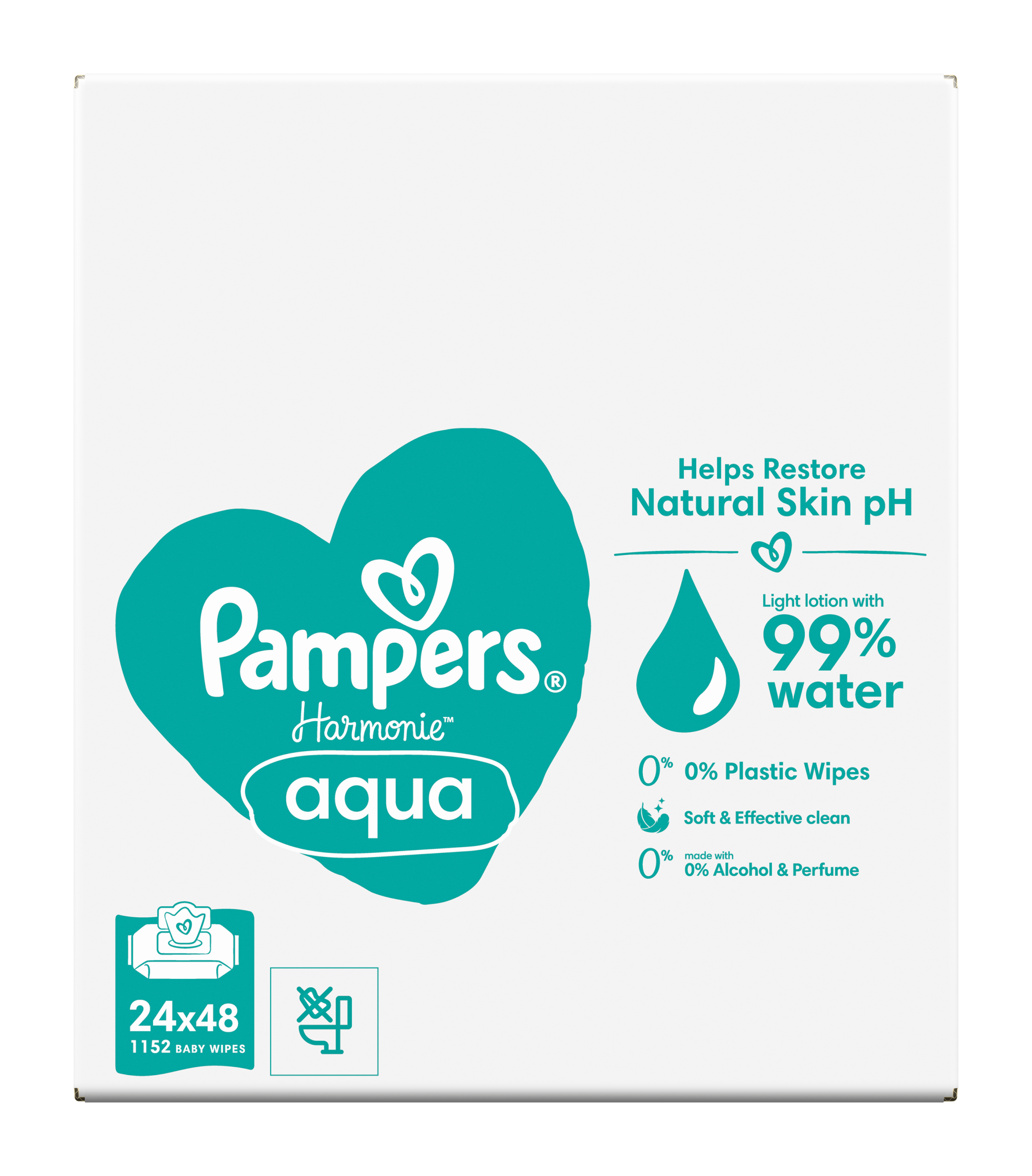 Pampers Dětské čisticí ubrousky Harmonie Aqua - 24 balení  1152 ks 1152 ks