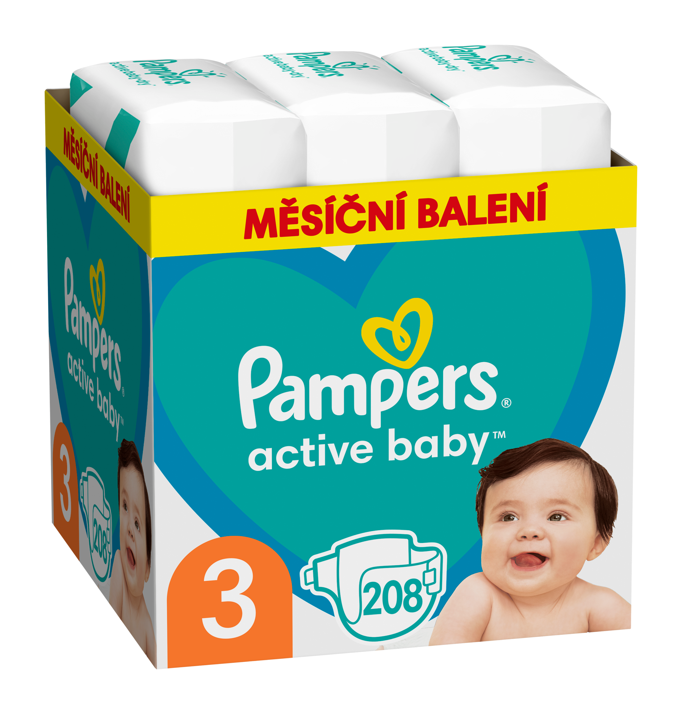 Plenky Active Baby 6 - 10 kg, vel. 3 - měsíční balení