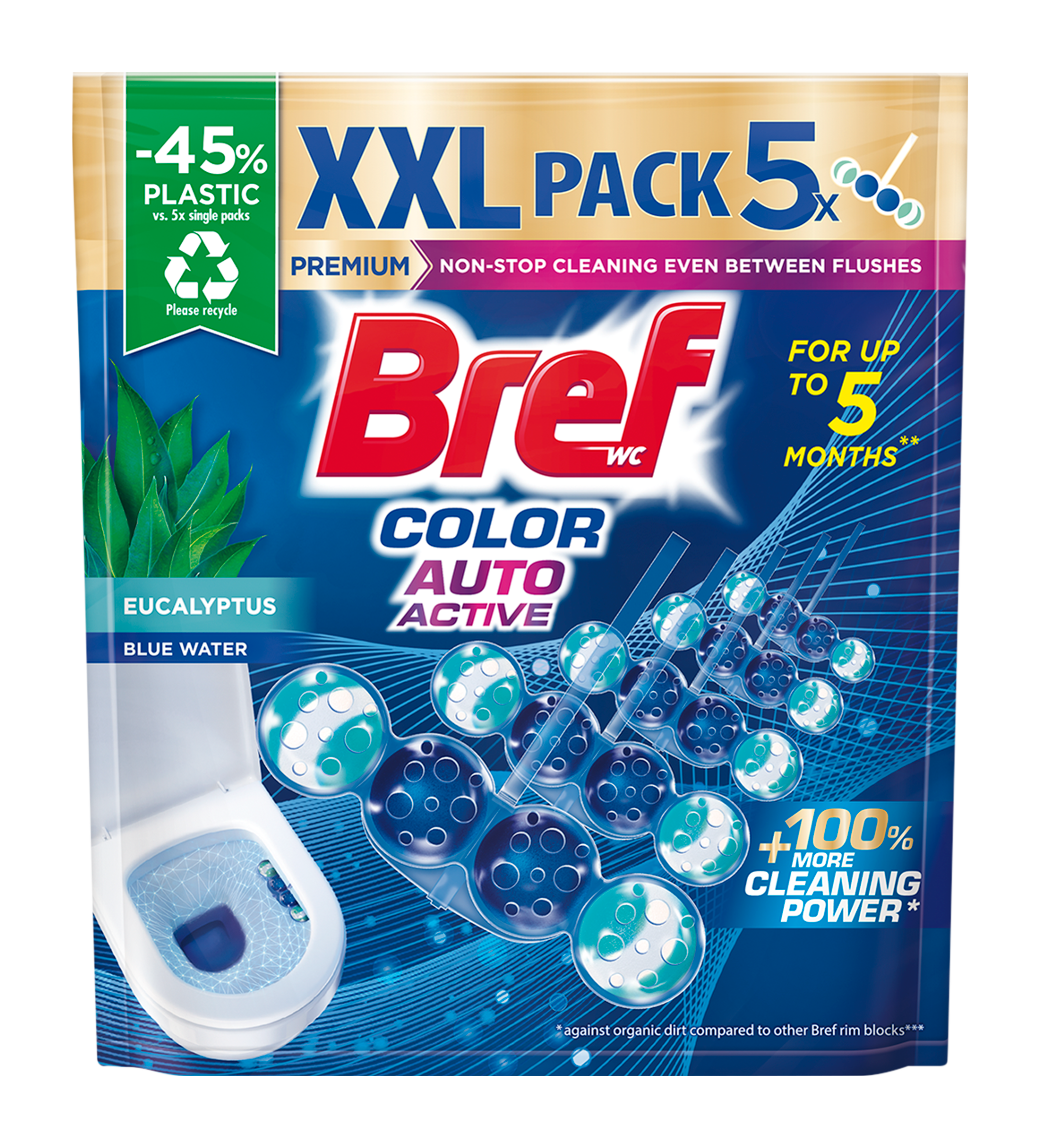 Bref WC blok Color Aktiv Eucalyptus 5 x 50 g 250 g