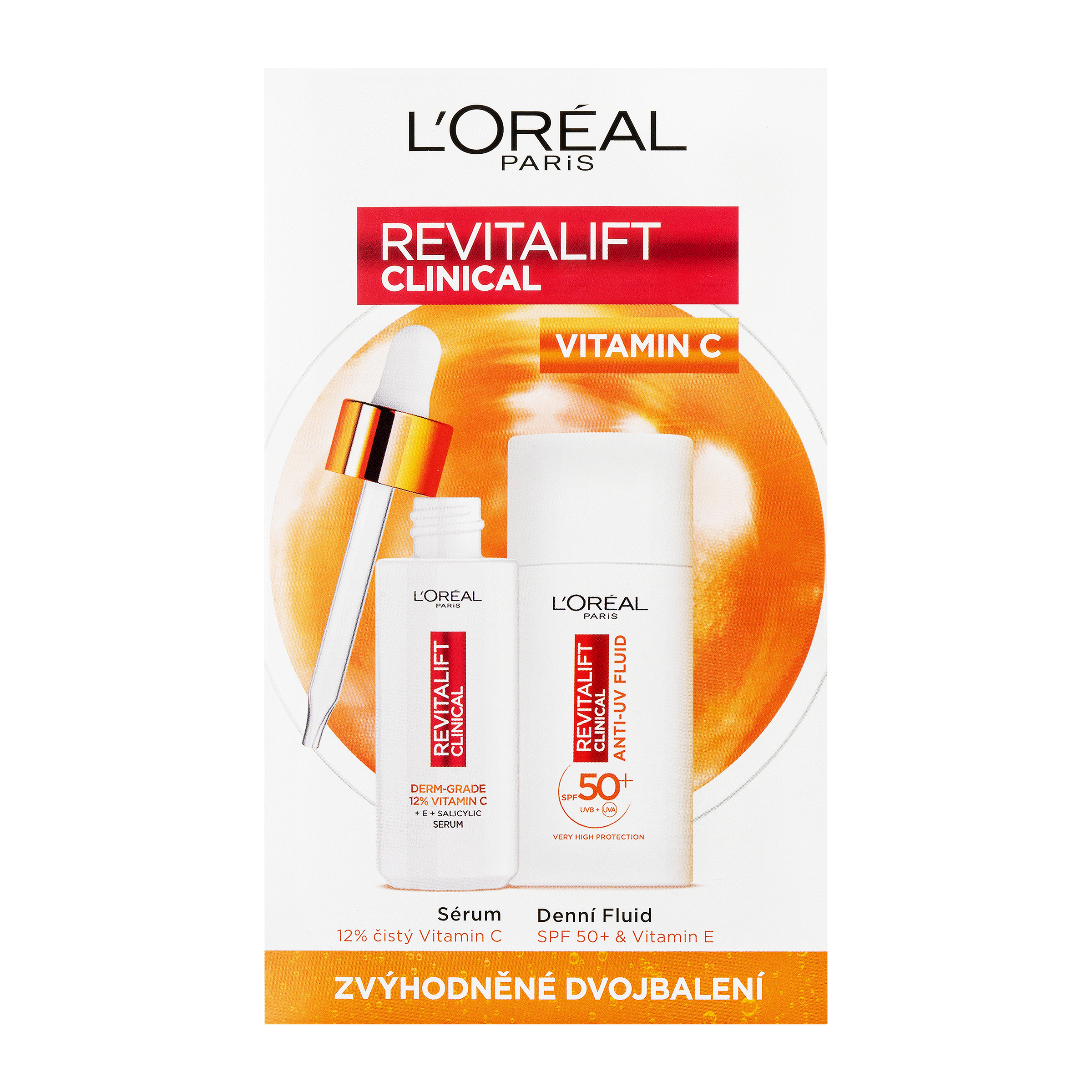 Pleťové sérum a denní fluid Revitalift Clinical Vitamin C duopack