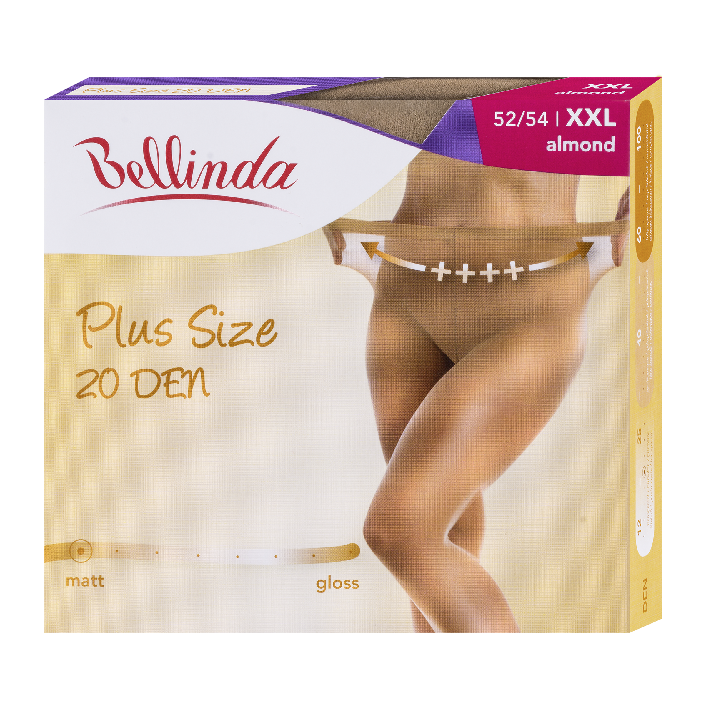 Punčochové kalhoty Plus Size almond 20 DEN vel. XXL