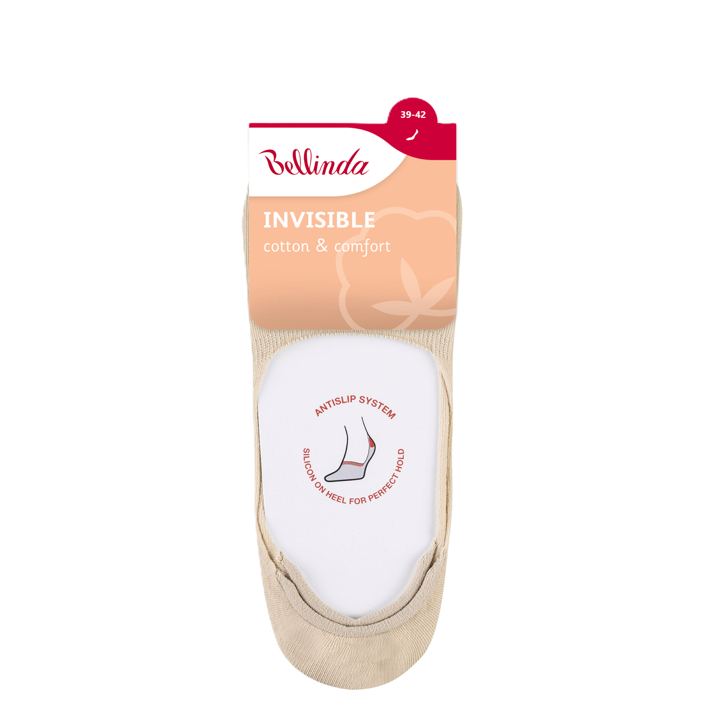 Unisex ponožky Invisible, béžové 39/42