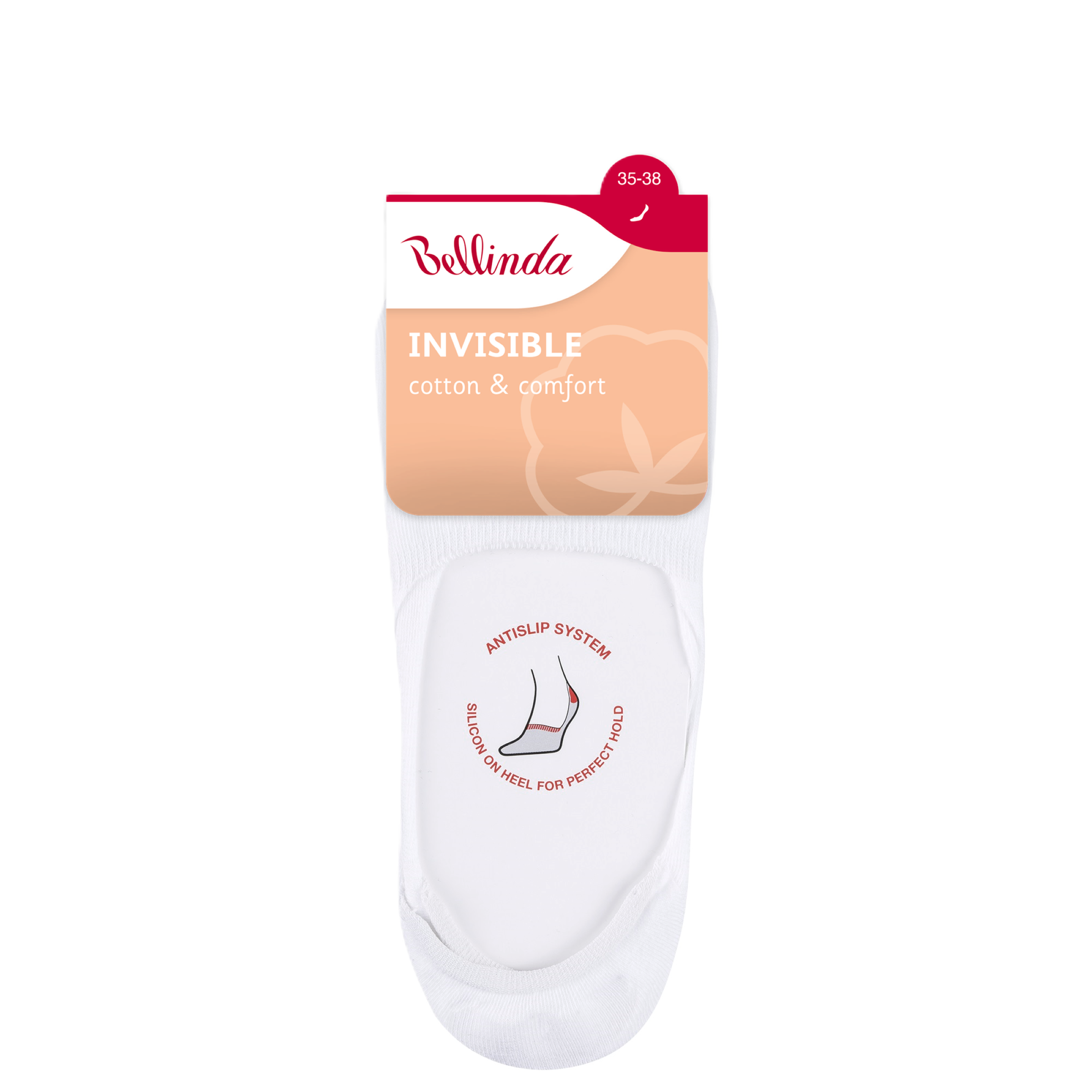 Bellinda Unisex ponožky Invisible, bílé 35/38