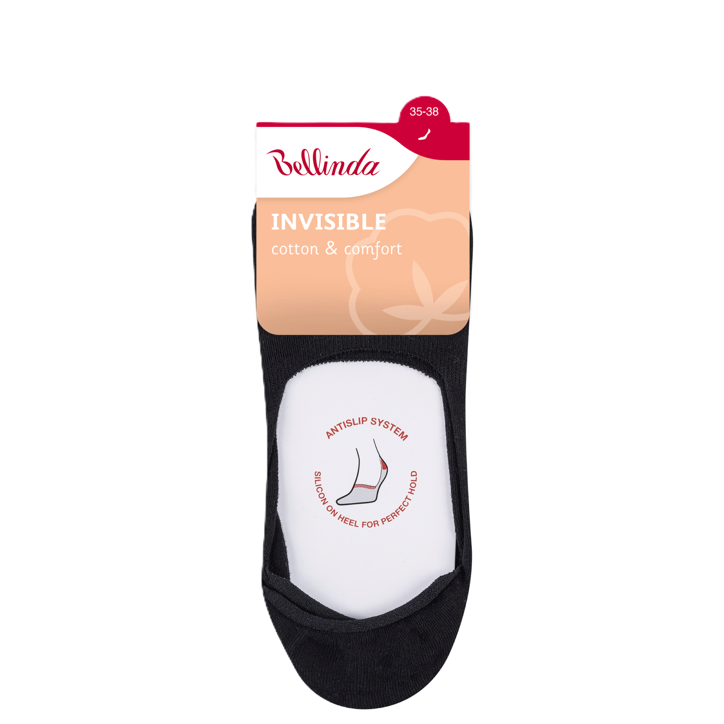 Unisex ponožky Invisible, černé 35/38