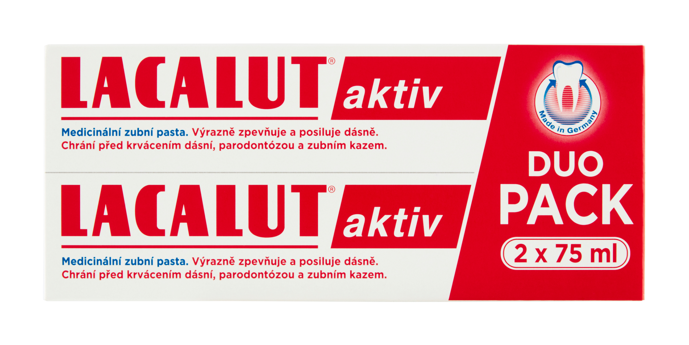 Zubní pasta Lacalut aktiv duopack 2x 75 ml