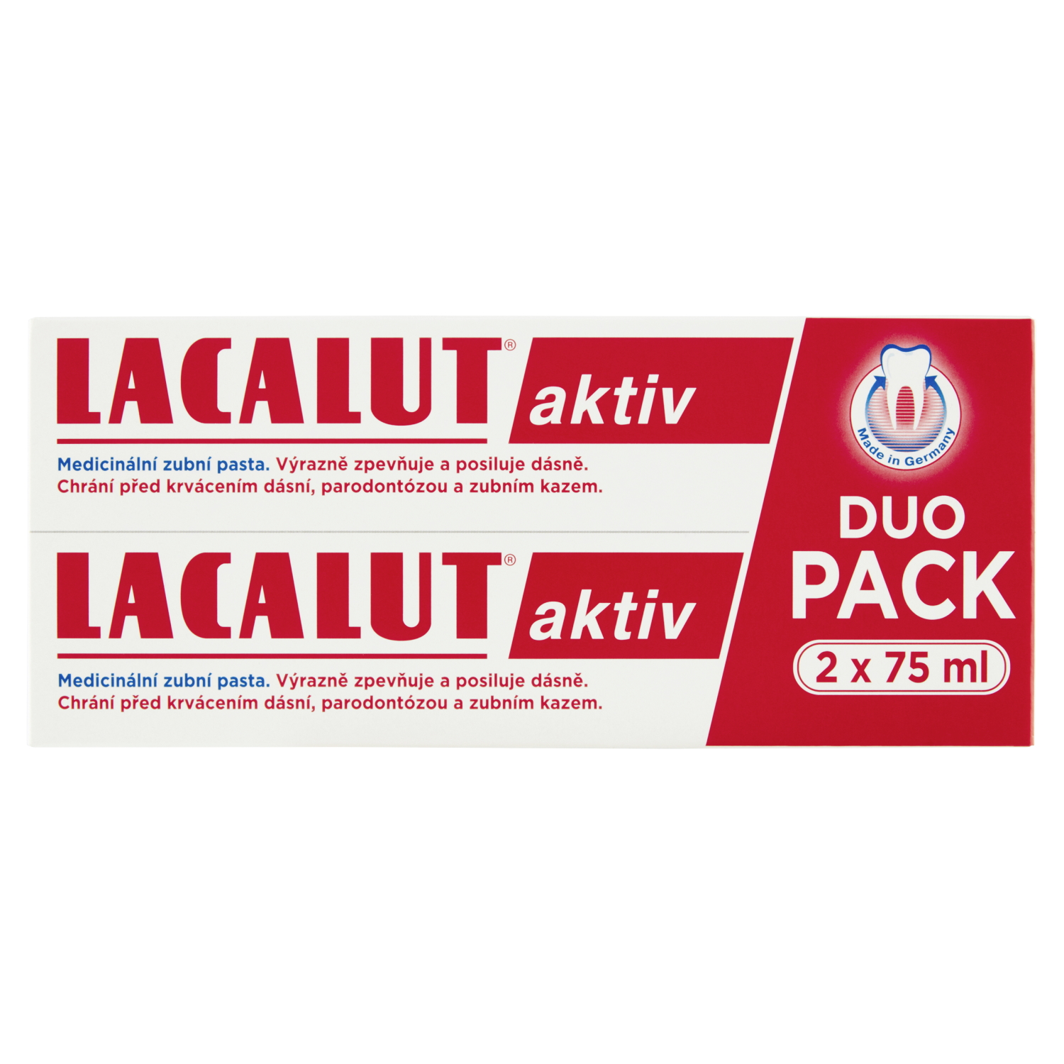 Zubní pasta Lacalut aktiv duopack 2x 75 ml