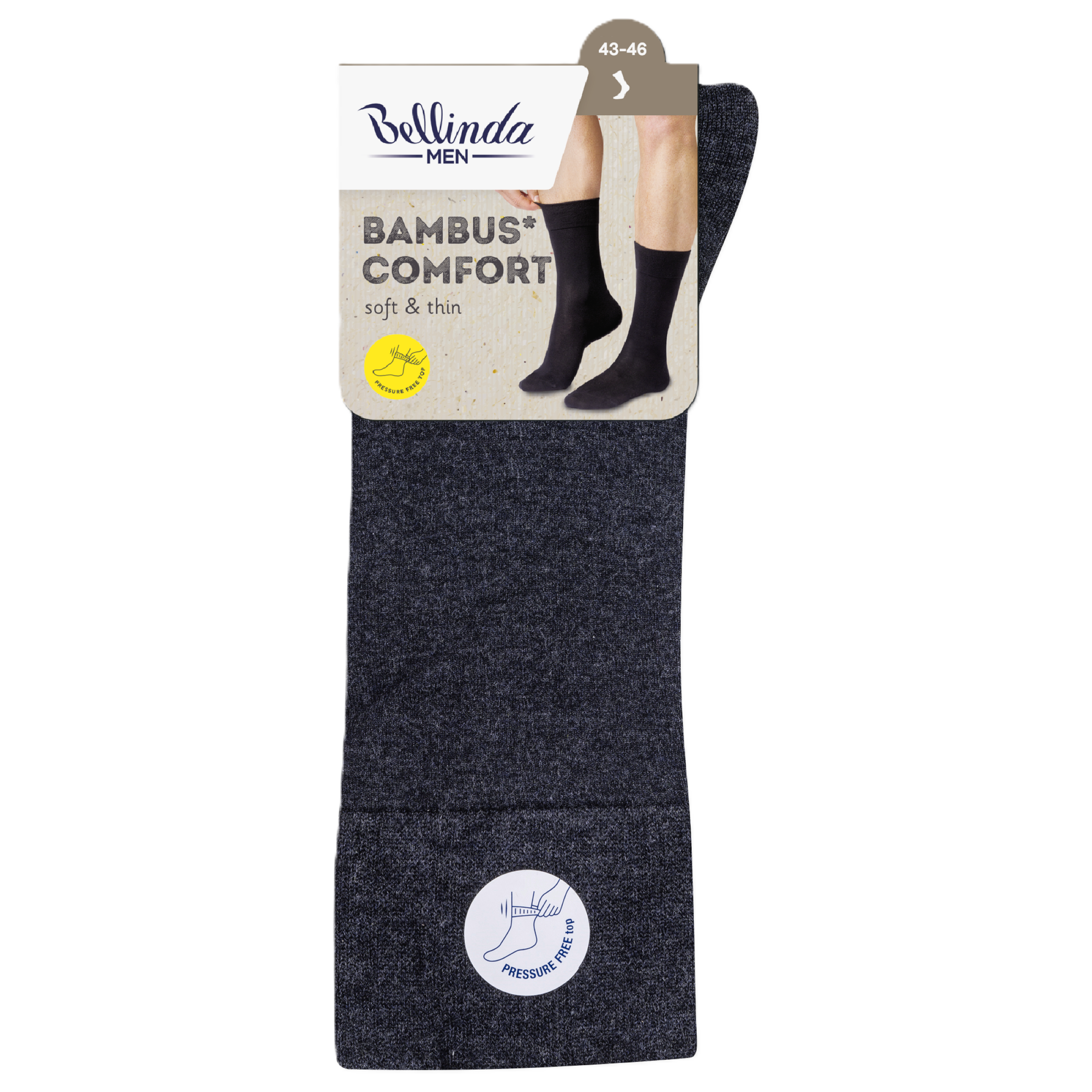Bellinda Pánské ponožky Bambus Comfort, šedé 43/46
