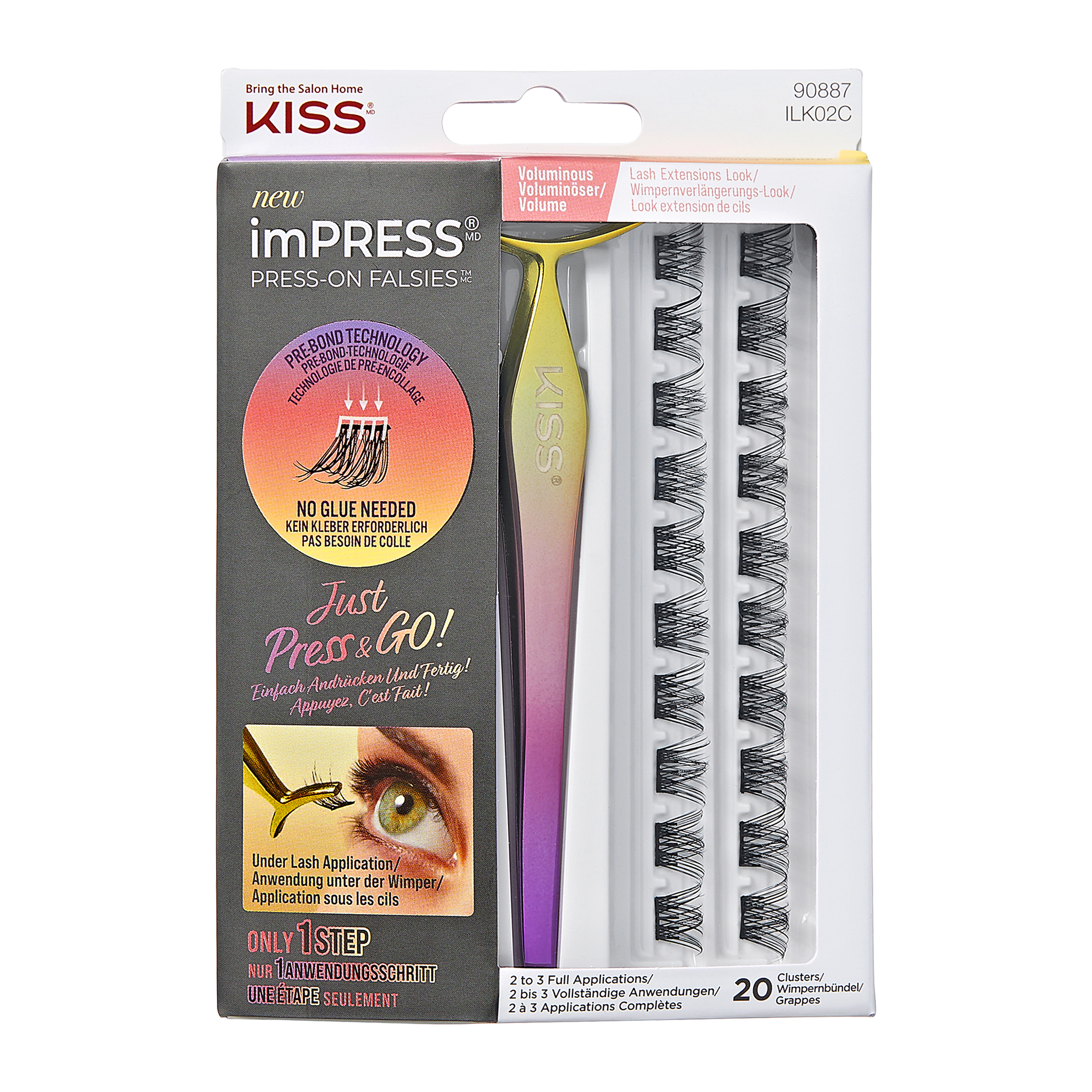 Umělé trsové řasy imPRESS Press on Falsies Kit02