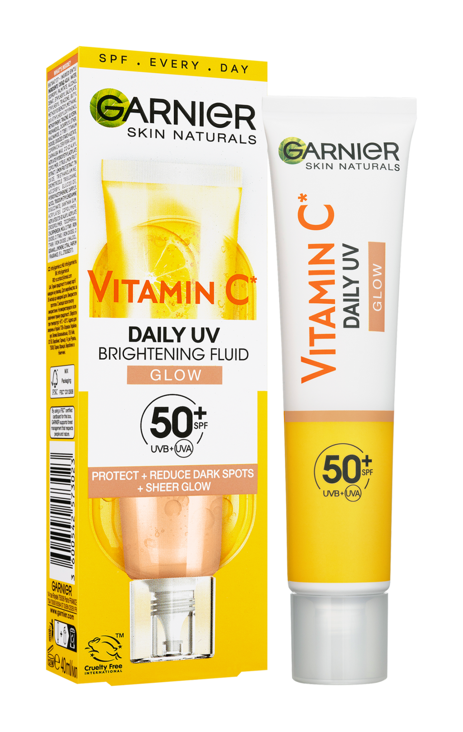 Denní rozjasňující fluid s Vitaminem C SPF 50+ glow