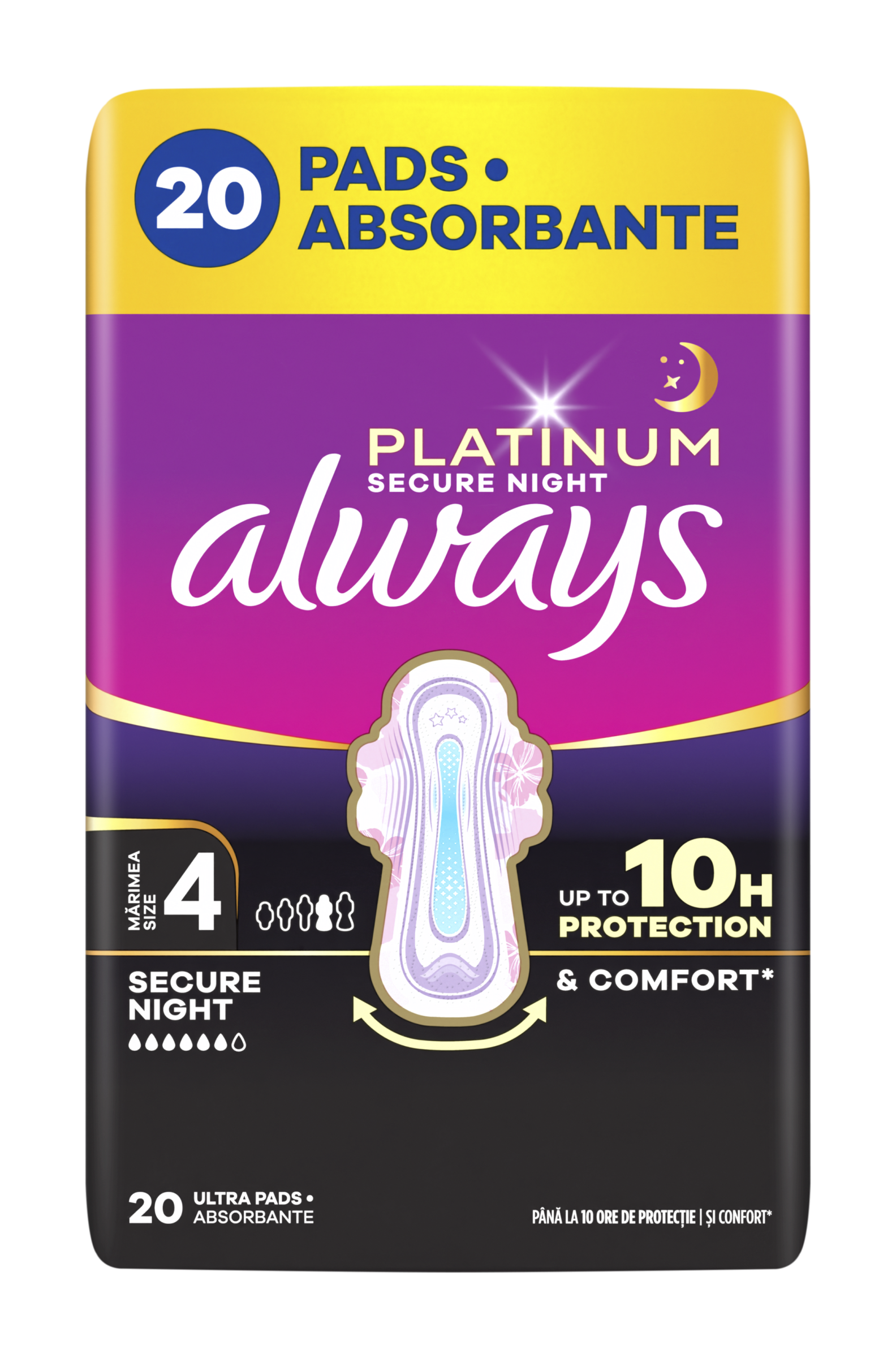 Hygienické vložky Platinum Secure Night s křidélky vel. 4 20 ks