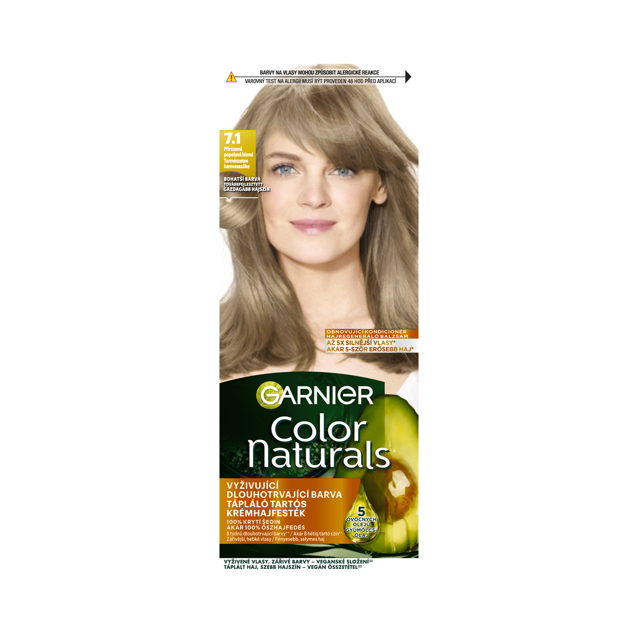 Barva na vlasy Color Naturals 7.1 přirozená popelavá blond