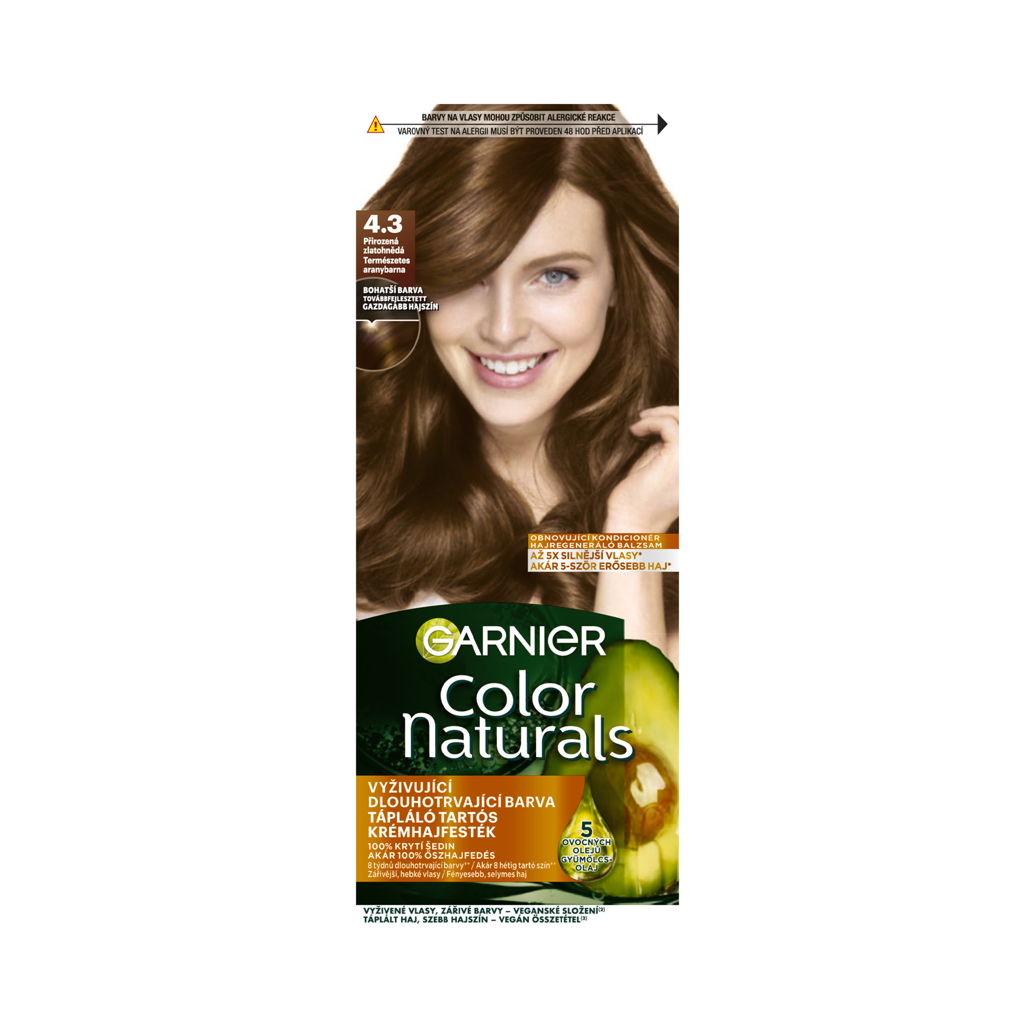 Barva na vlasy Color Naturals 4.3 přirozená zlatohnědá