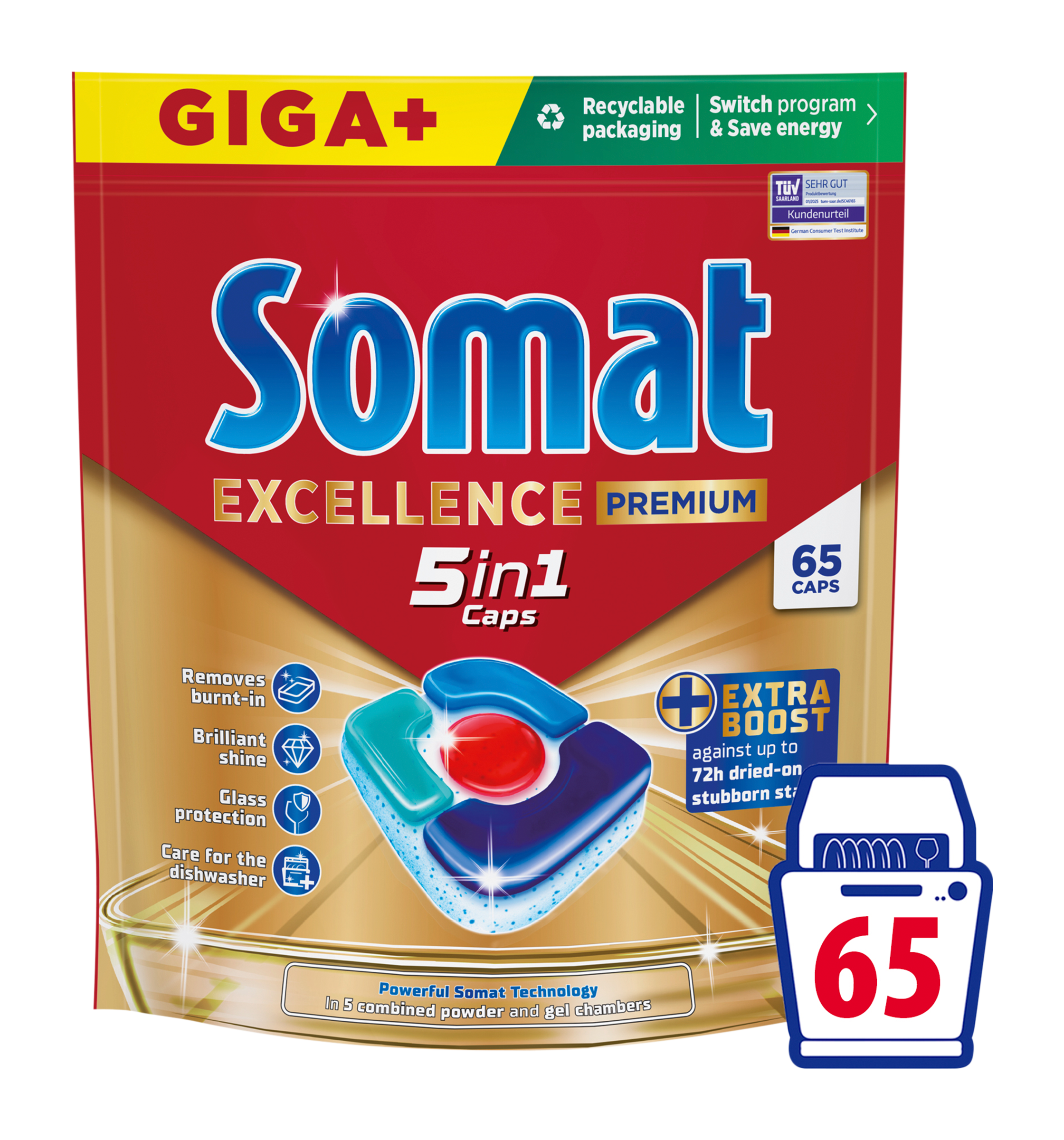 Somat Tablety do myčky Excellence Premium 5 in 1 65 ks 65 ks