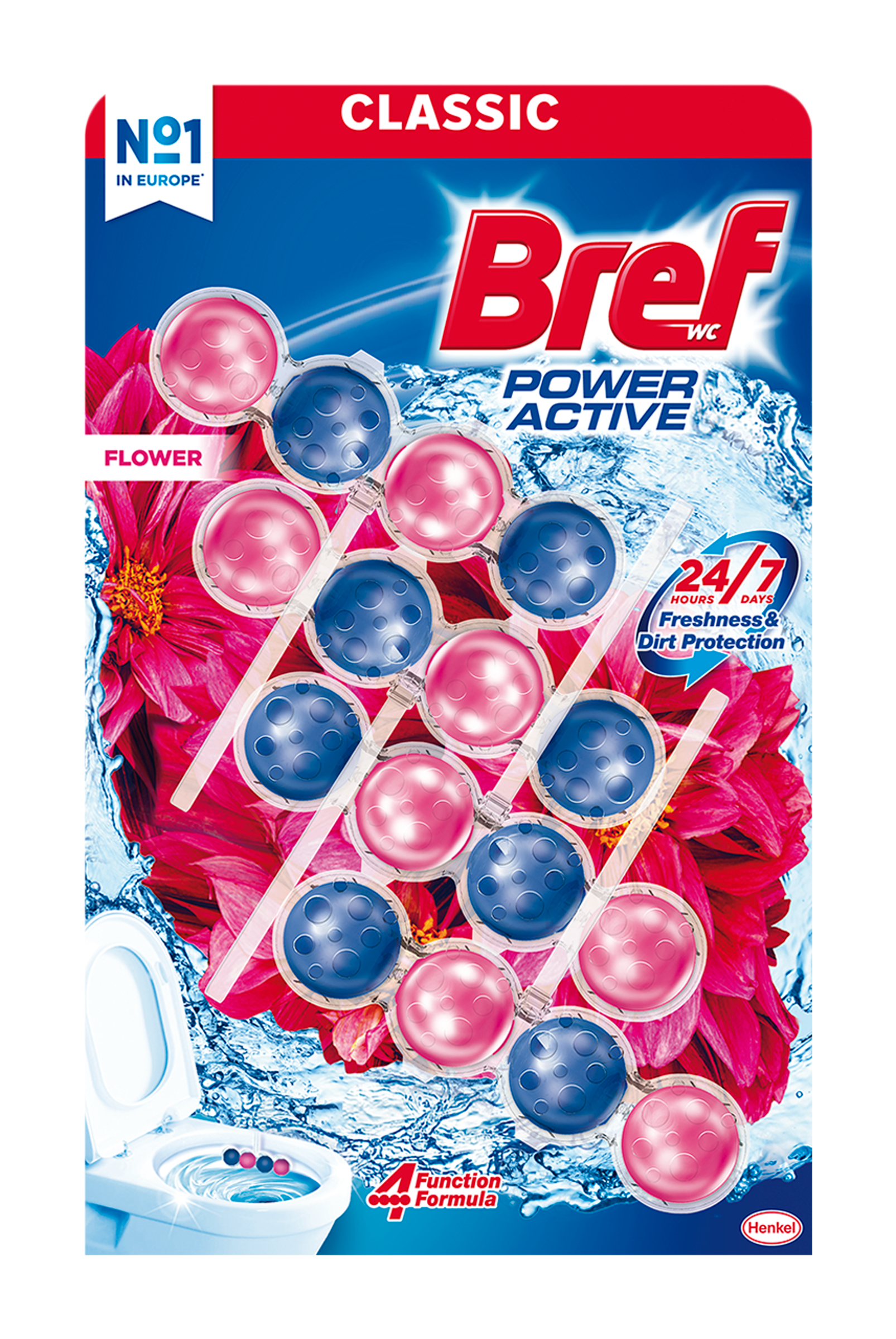 Tuhý WC blok Power Aktiv Flower