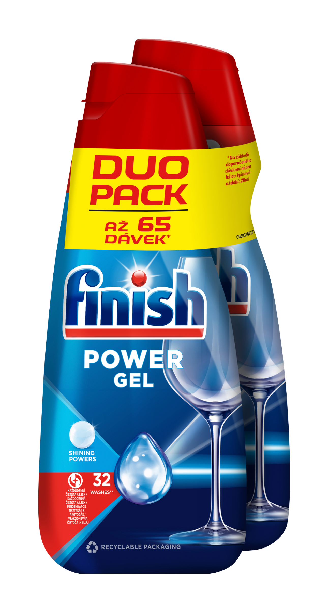 Finish Power gel do myčky nádobí 2x 650 ml