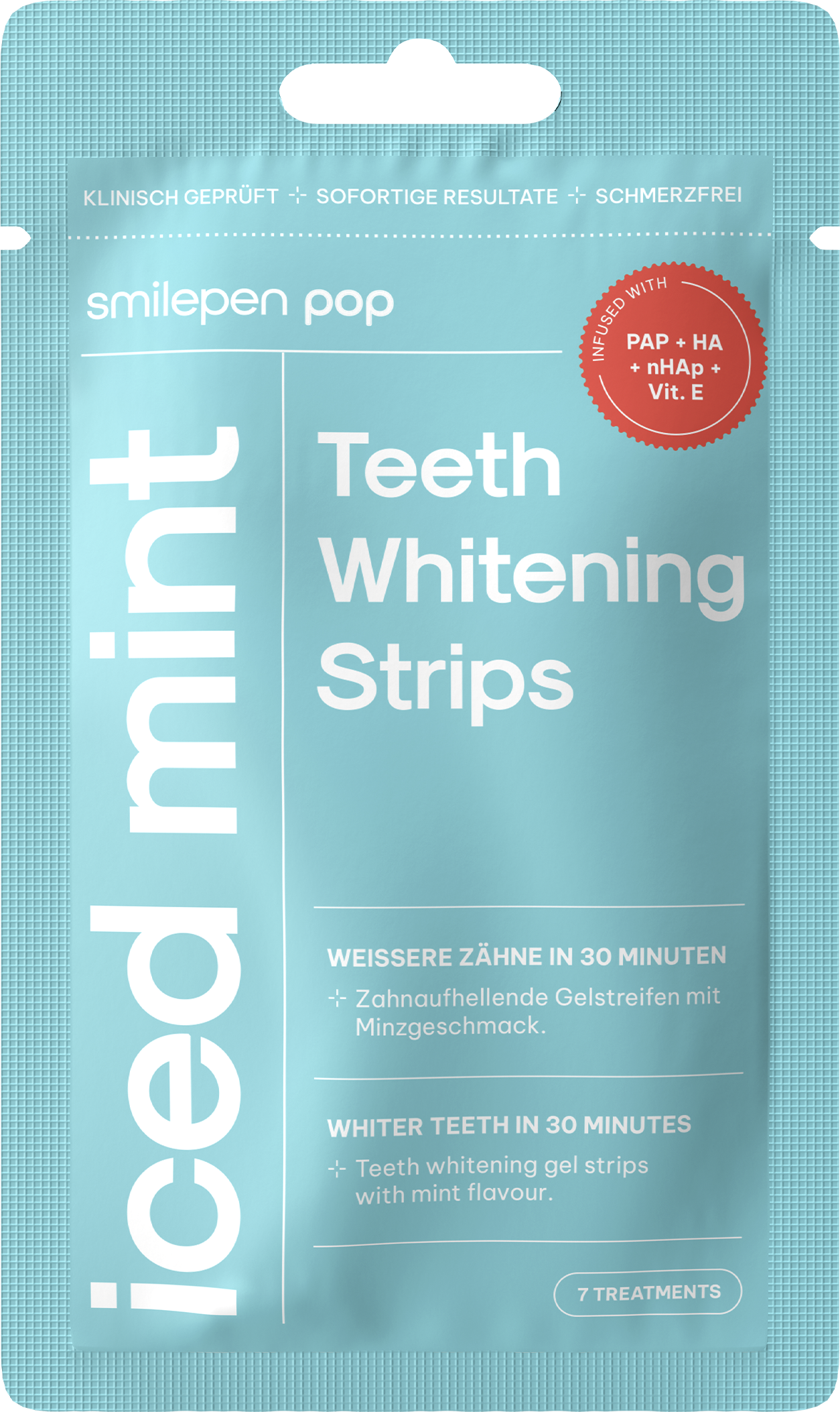 Smilepen Pop Sada bělicích pásků na zuby Iced Mint 14 ks