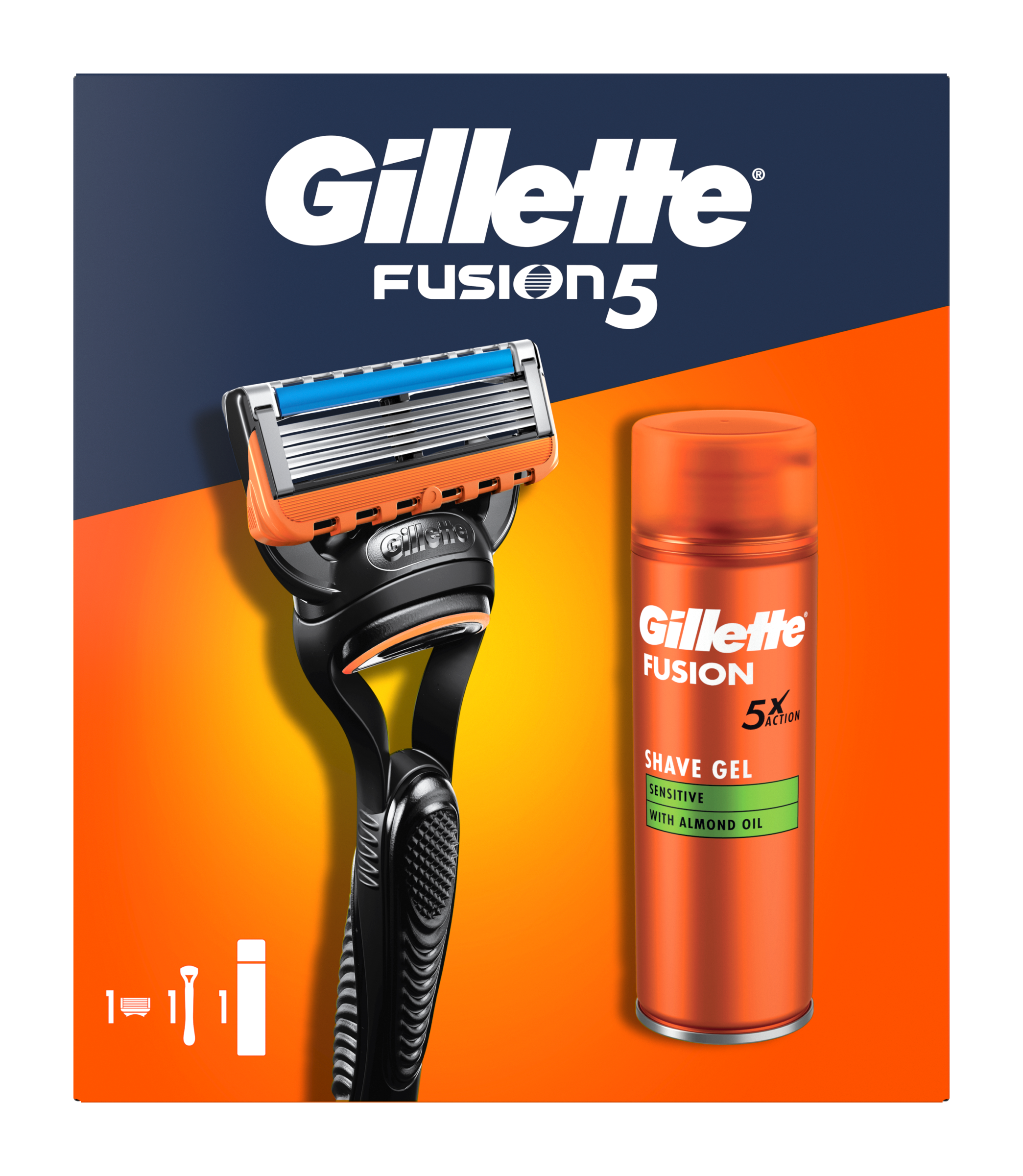 Dárková sada Gillette Fusion Razor + gel na holení