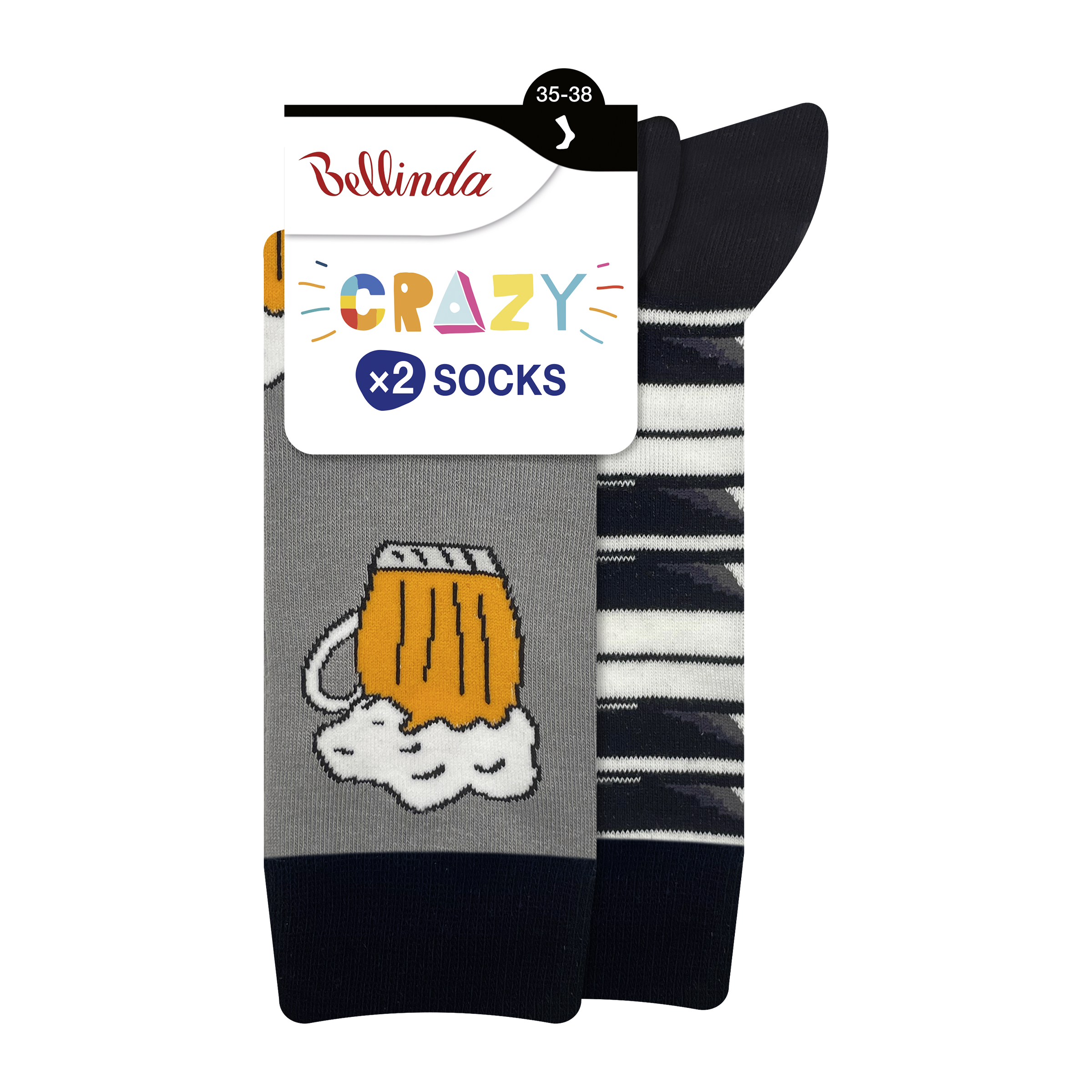 Bellinda Ponožky Crazy 2pack, různé druhy 35/38 2 ks