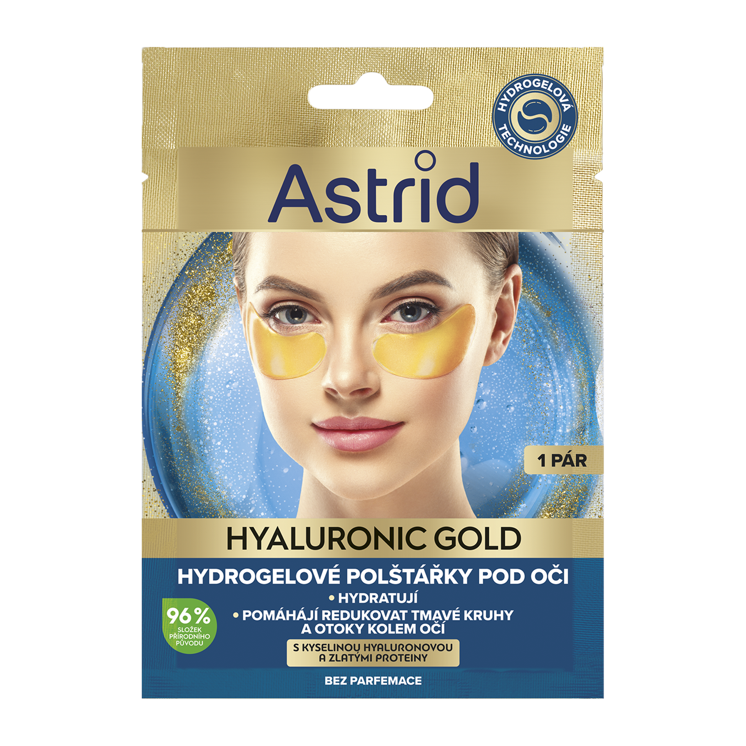 Hyaluronic Gold hydrogelové polštářky pod oči 1 pár